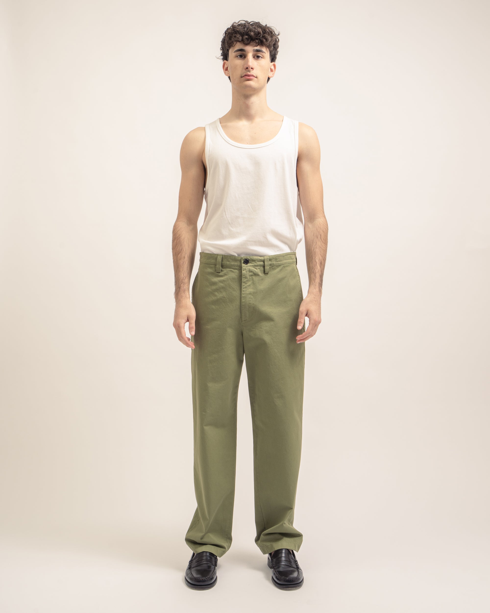 Ant pantaloni wide leg in gabardina