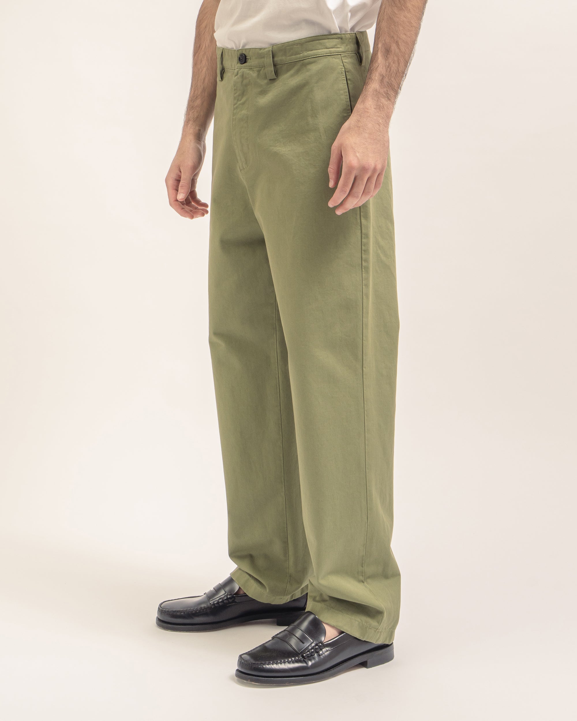 Ant pantaloni wide leg in gabardina