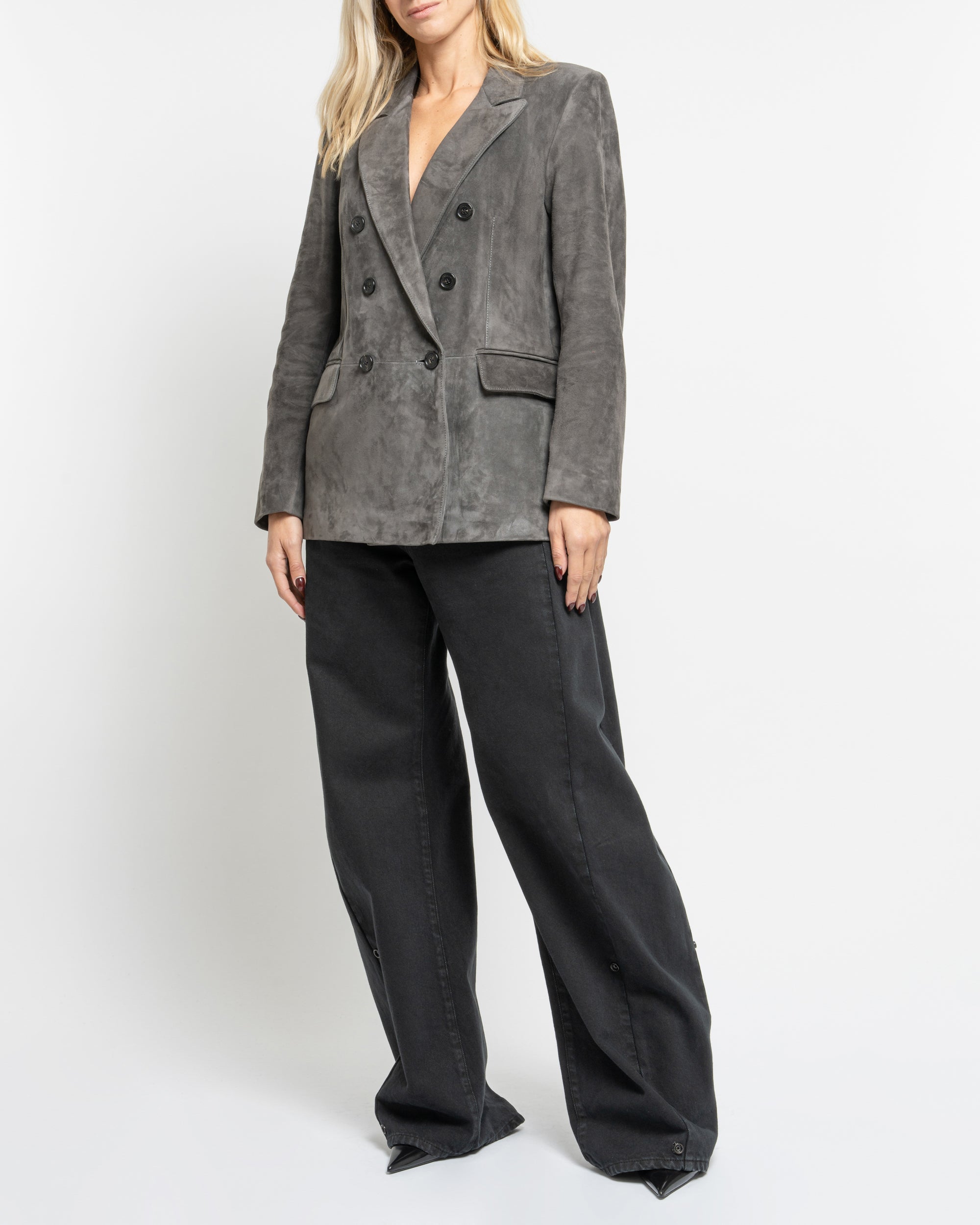 Arielle blazer doppiopetto in camoscio