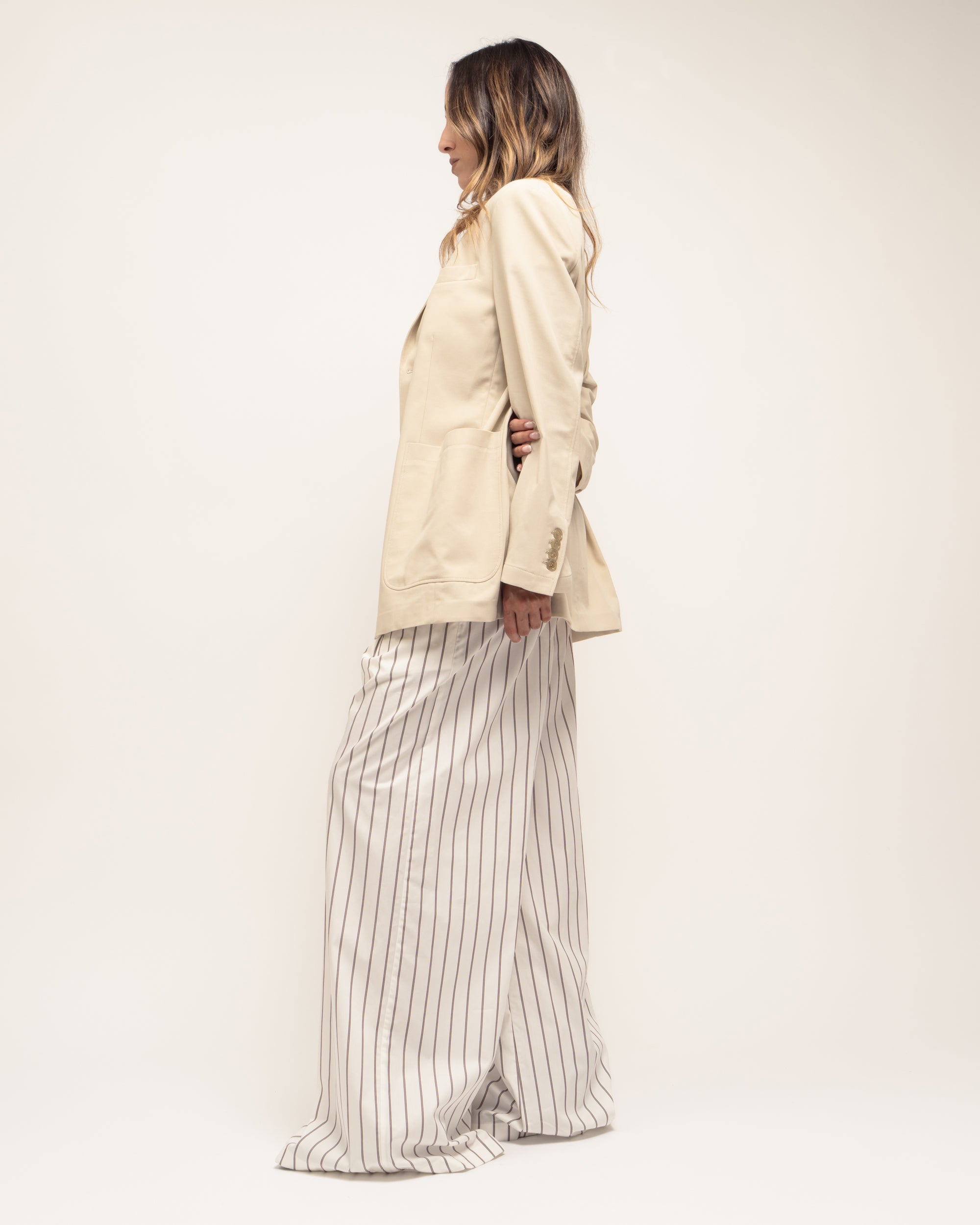 Ben blazer monopetto in gabardina crêpe