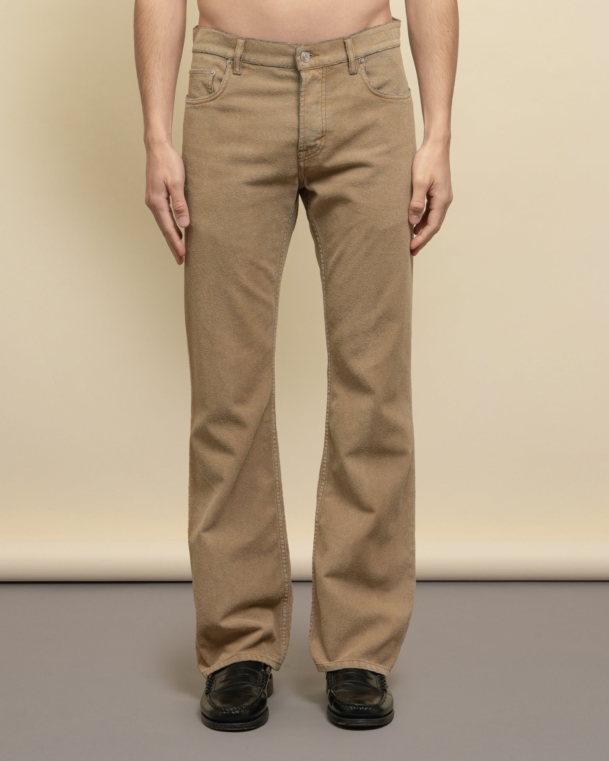 Boot cut jeans flare denim floccato