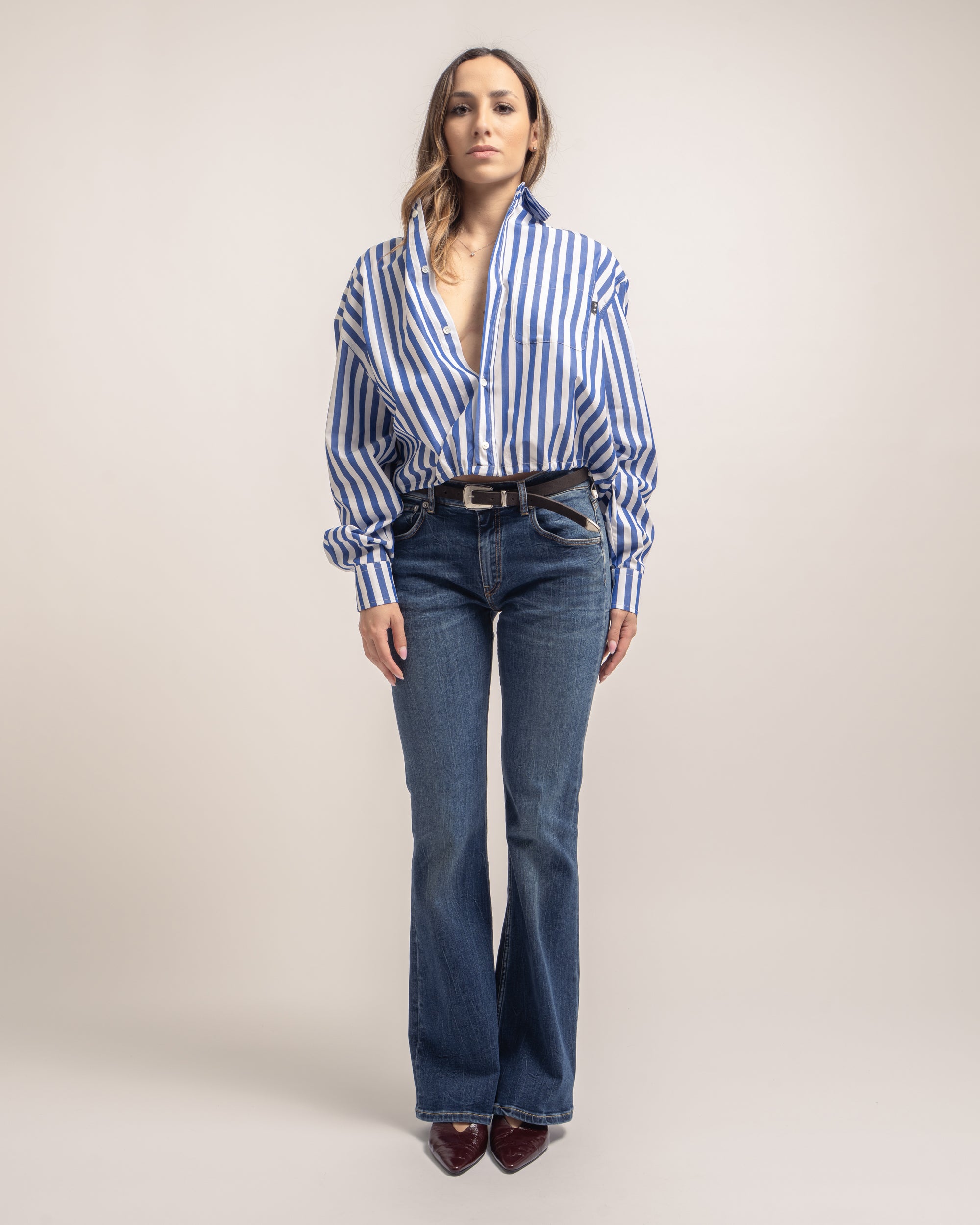 Bulla camicia crop in bastoncino