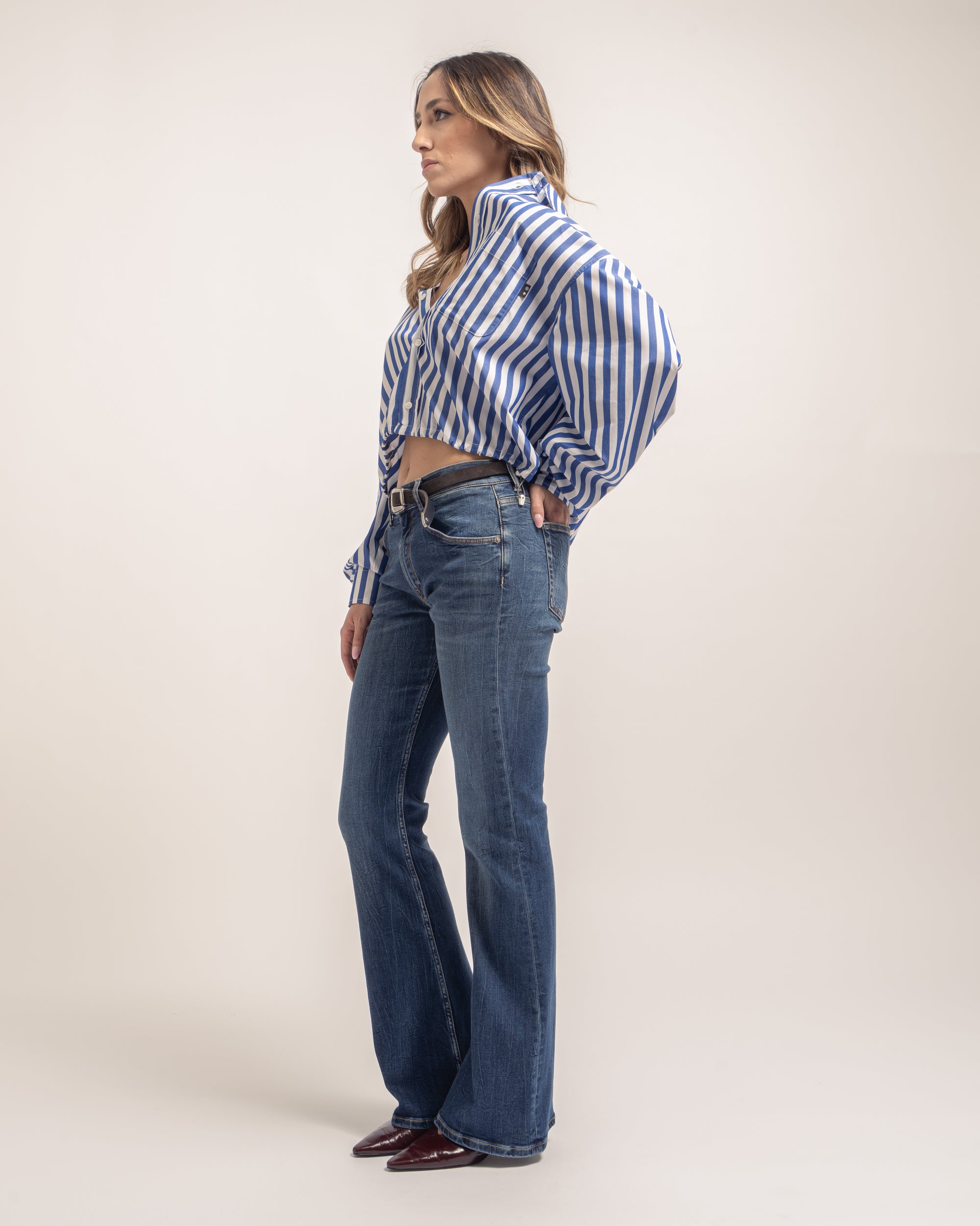 Bulla camicia crop in bastoncino