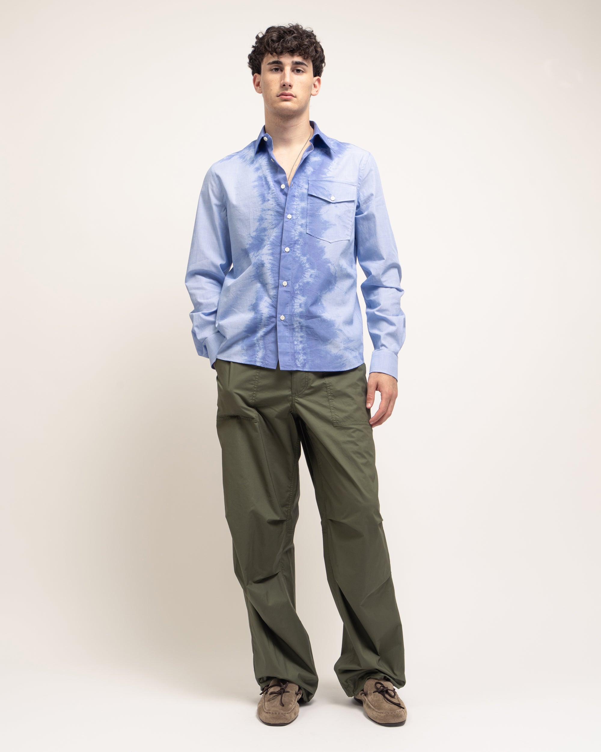 Chat-C camicia regular in fil a fil