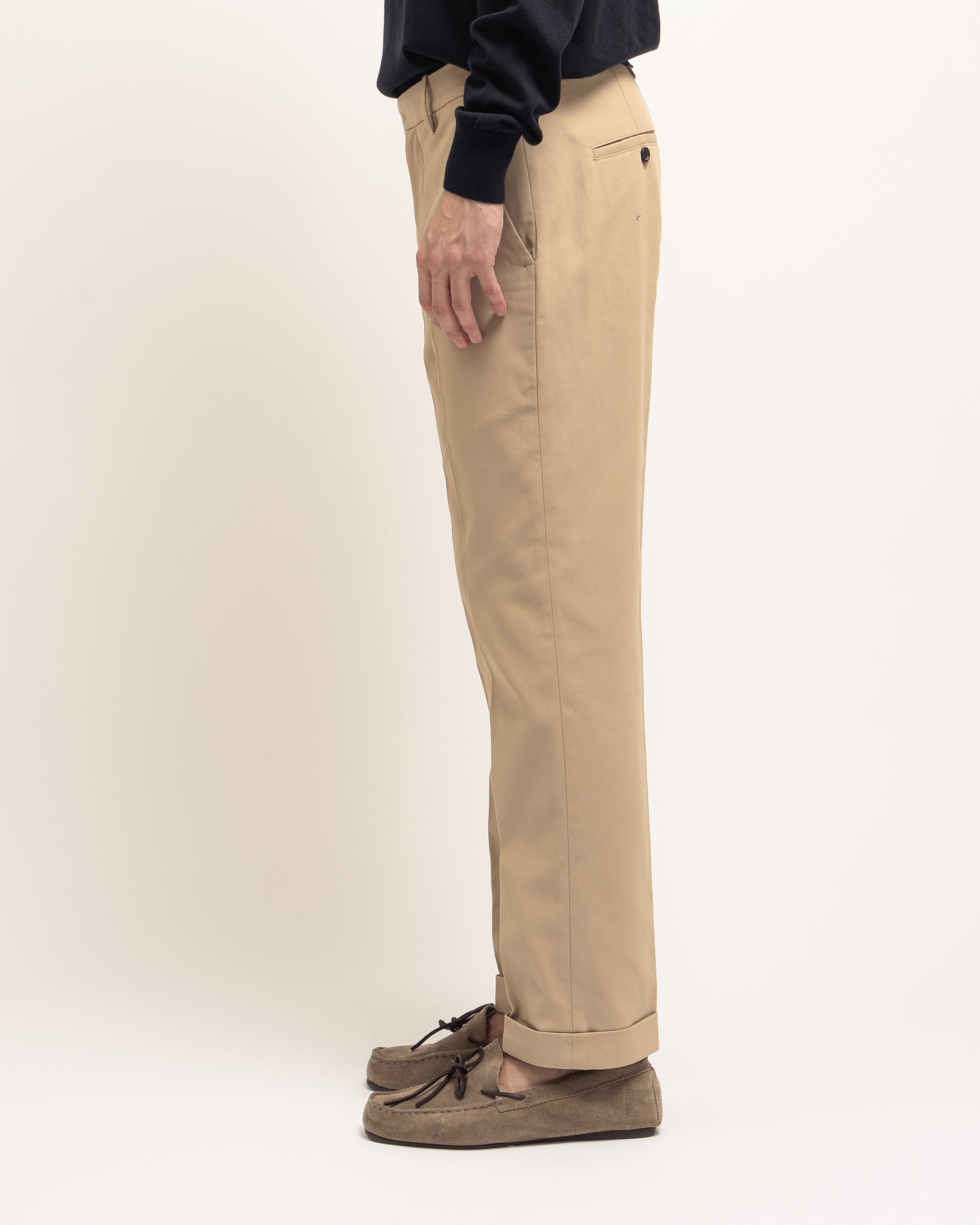 Destynai pantaloni regular in gabardina crepe