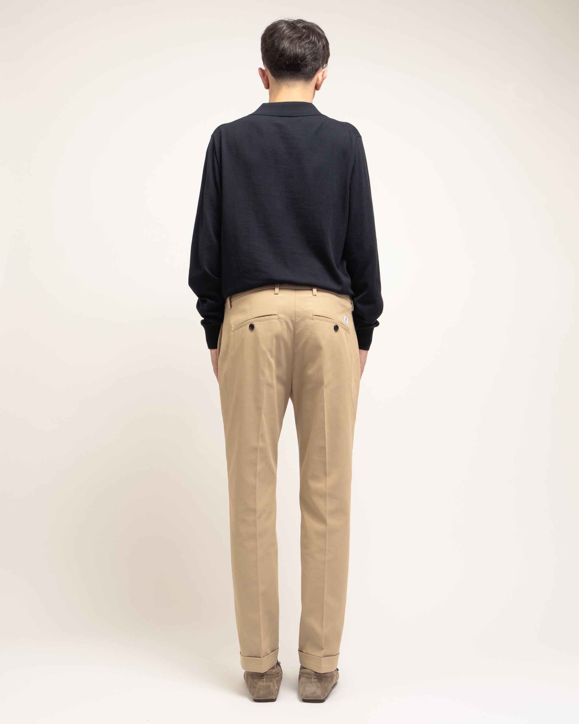 Destynai pantaloni regular in gabardina crepe