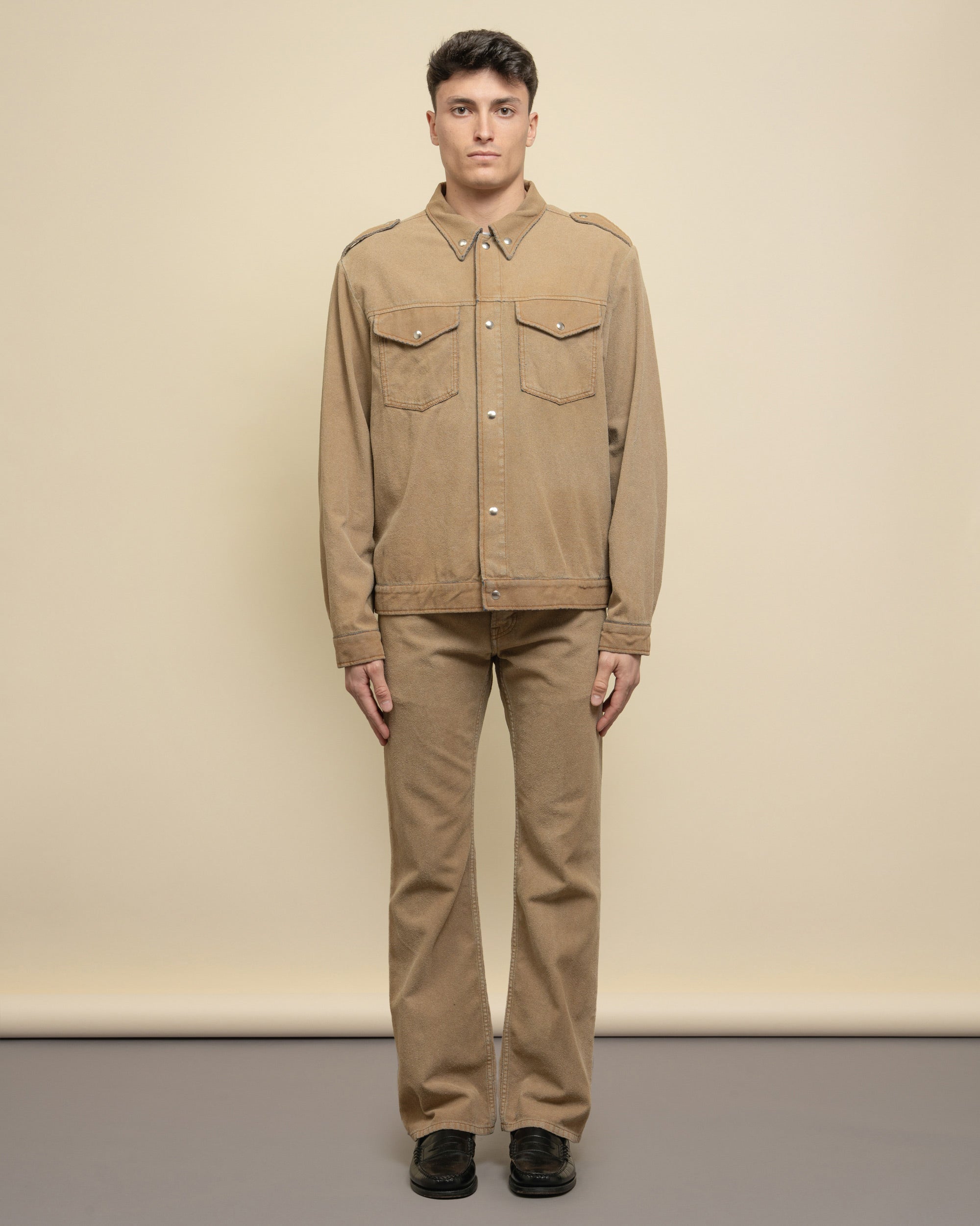 Doran giubbino in denim floccato