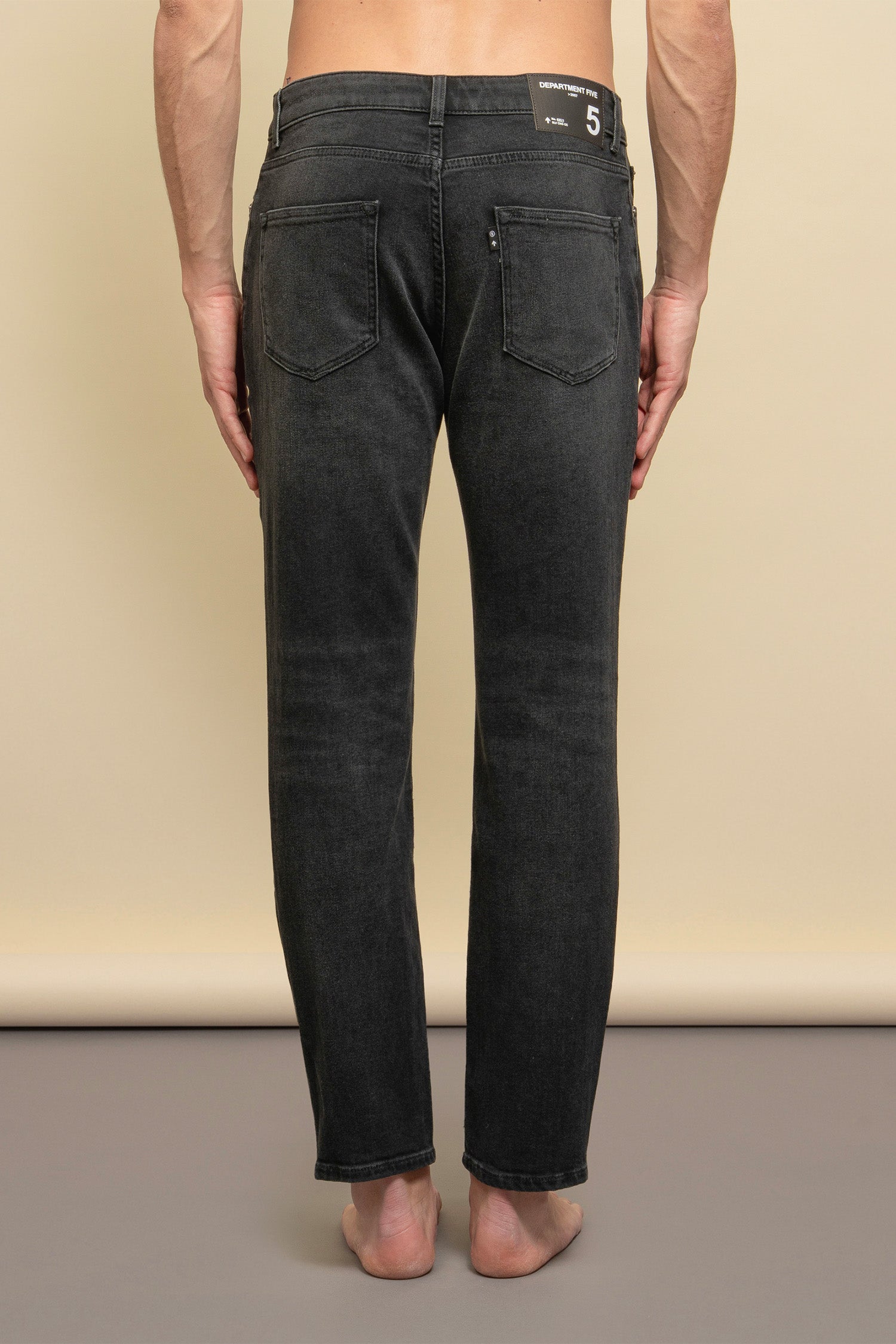 Drake slim-fit cropped jeans in black denim