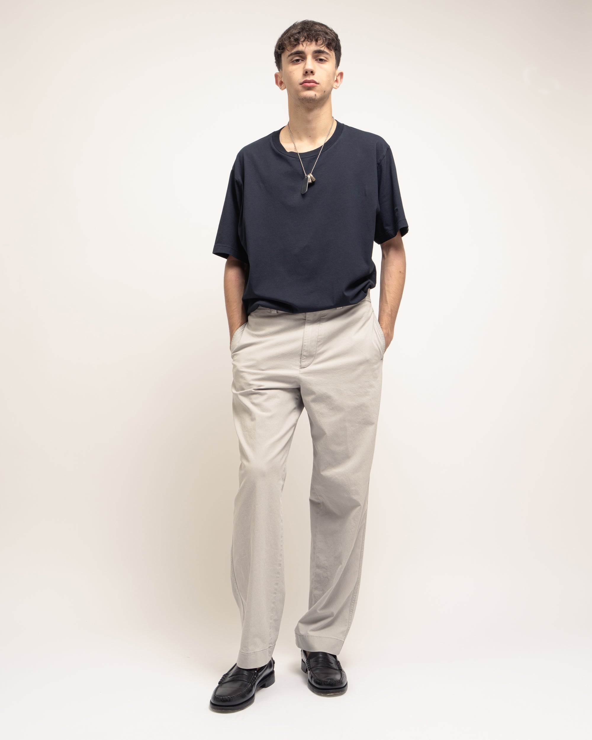 E-motion pantaloni gamba ampia in gabardina