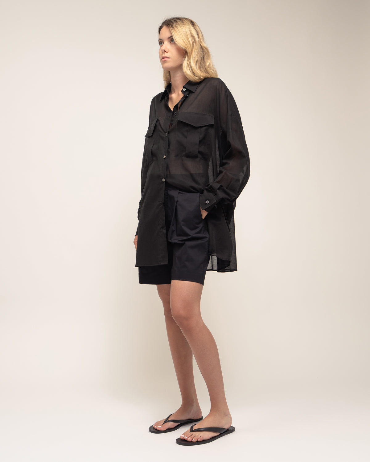 Fire camicia oversize in mussola