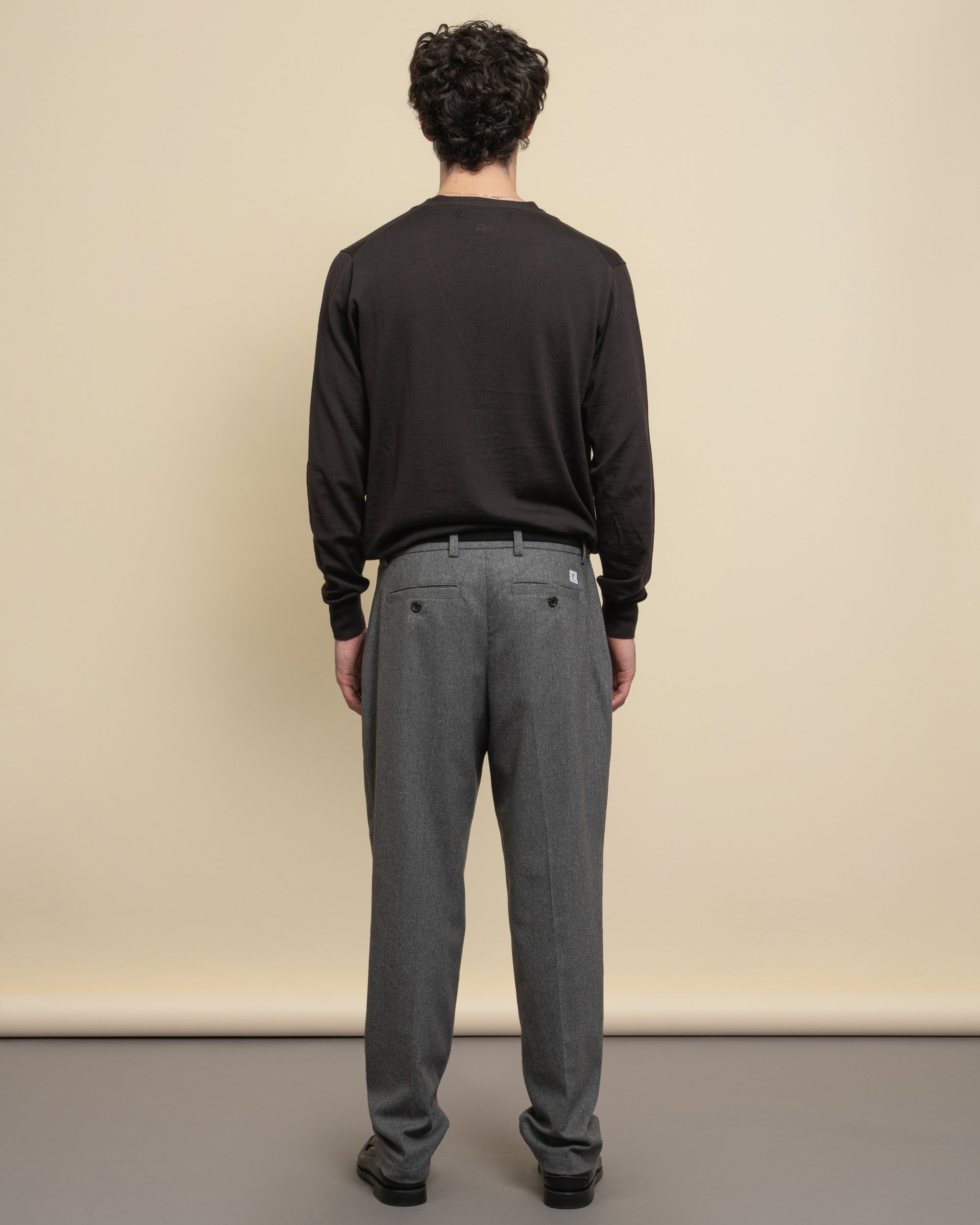 Gin flannel wide-leg trousers