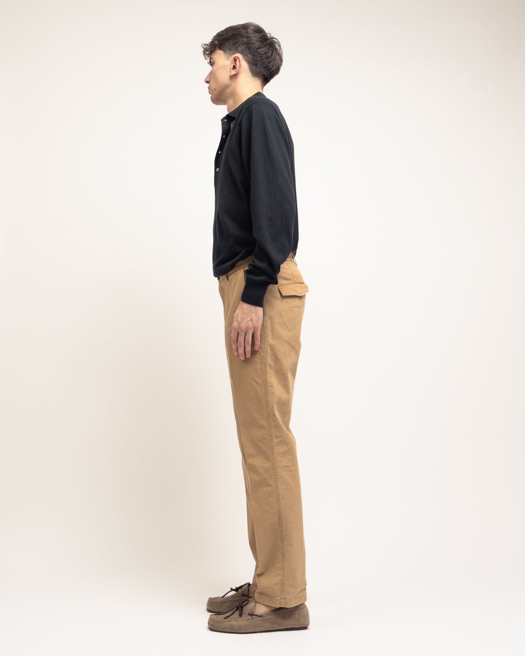 Idol pantaloni regular in gabardina