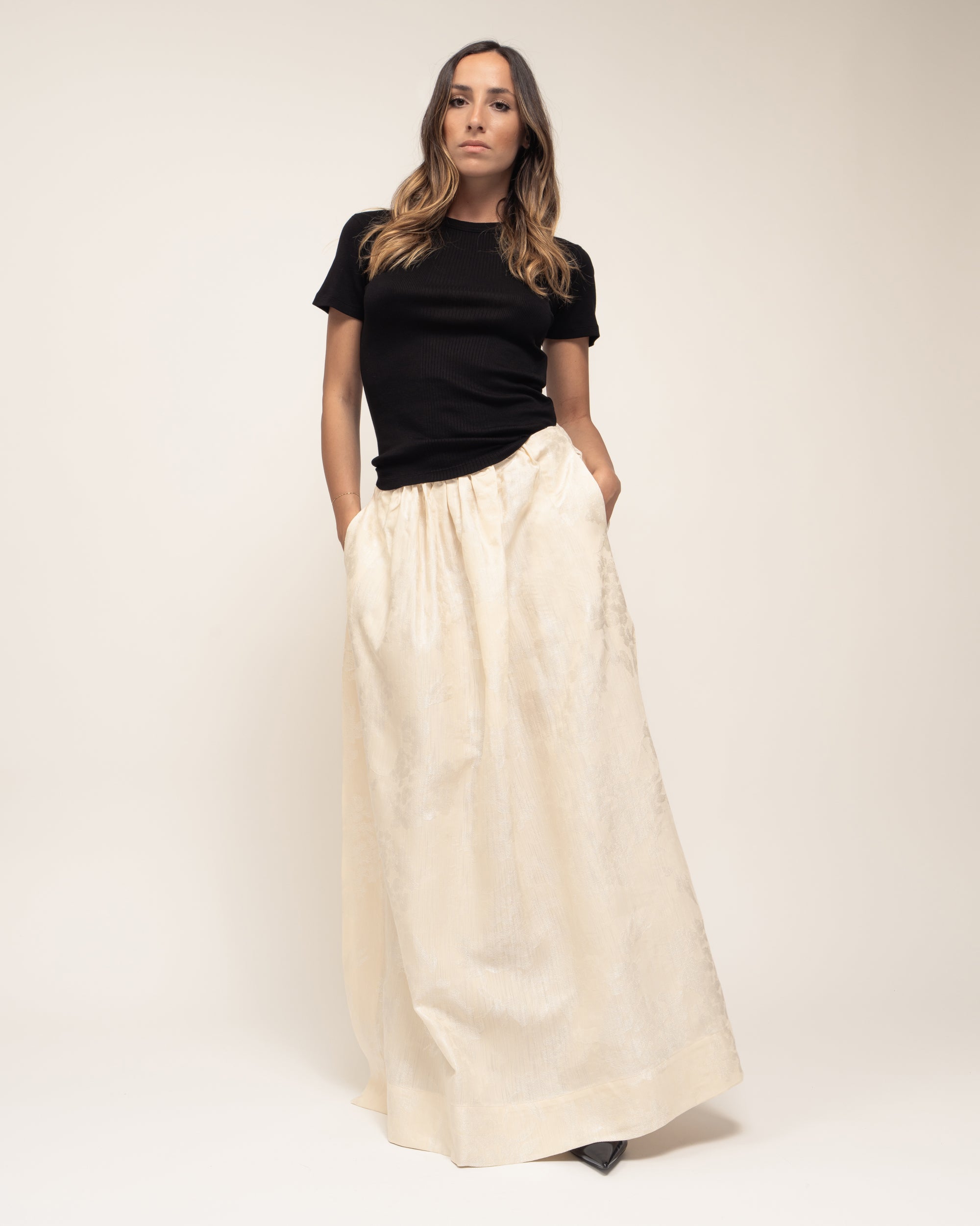 Janelle gonna lunga in damascato