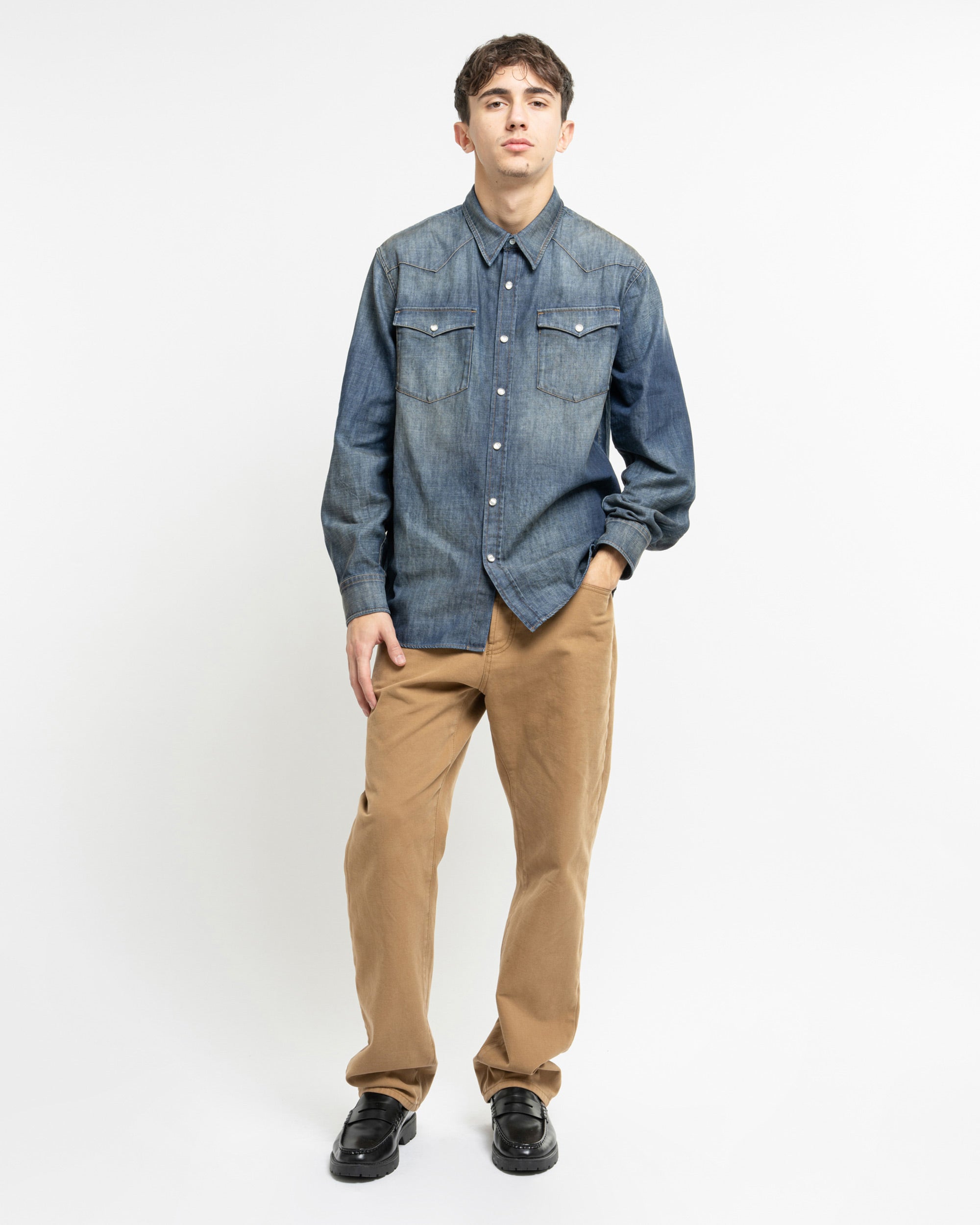 Lamb camicia texana in denim