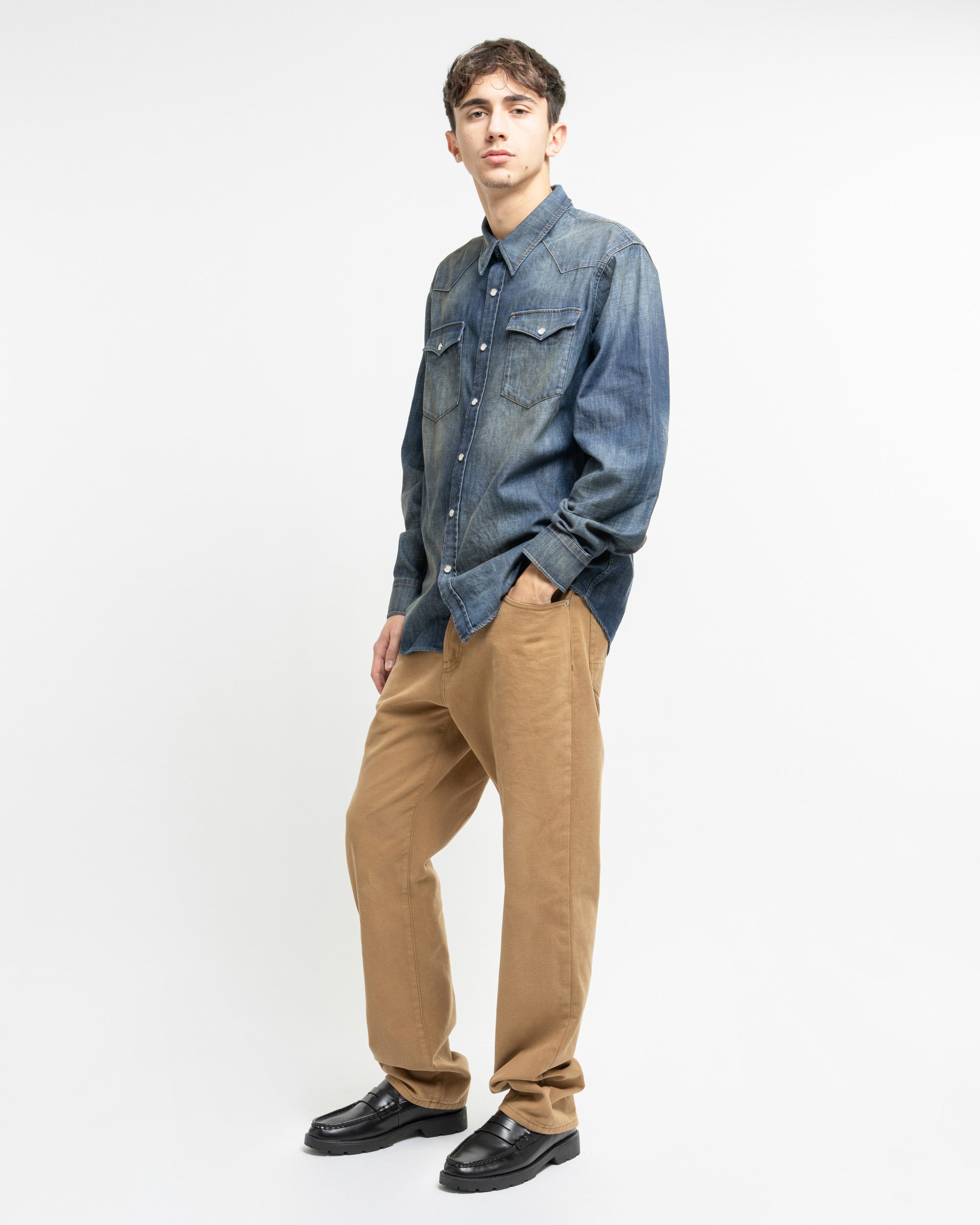 Lamb camicia texana in denim