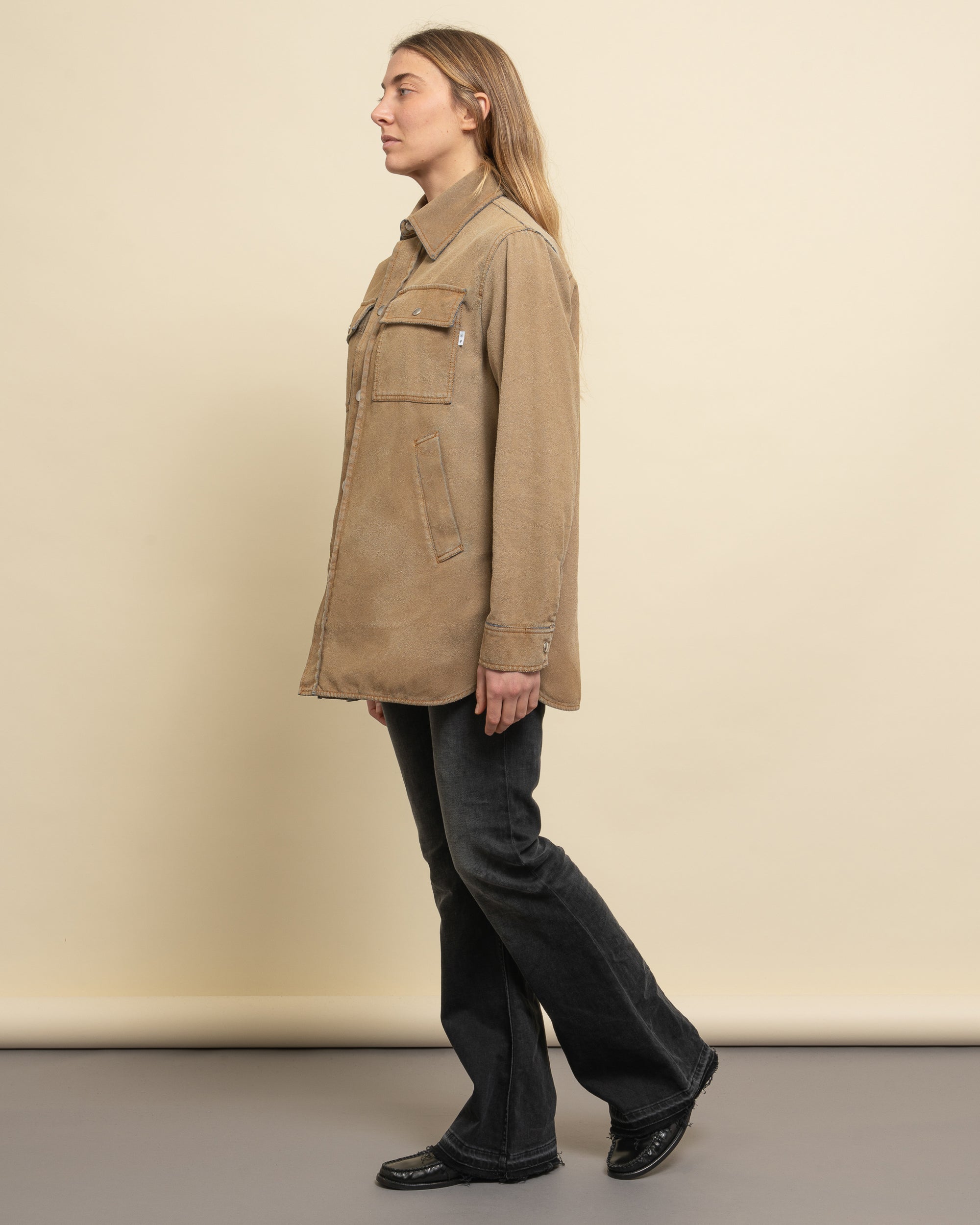 Lanark flocked denim shirt jacket