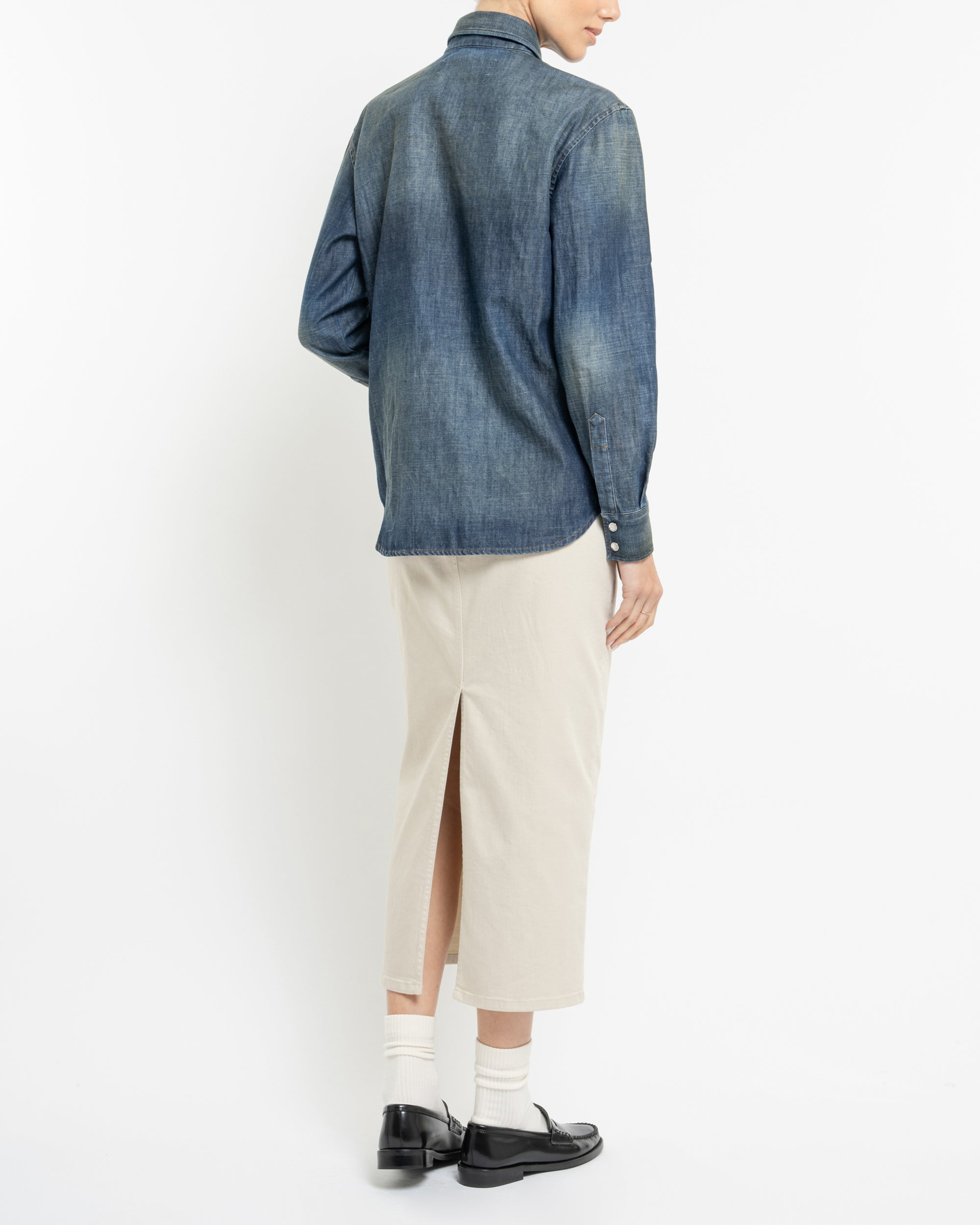 Mulberry tex camicia texana in denim