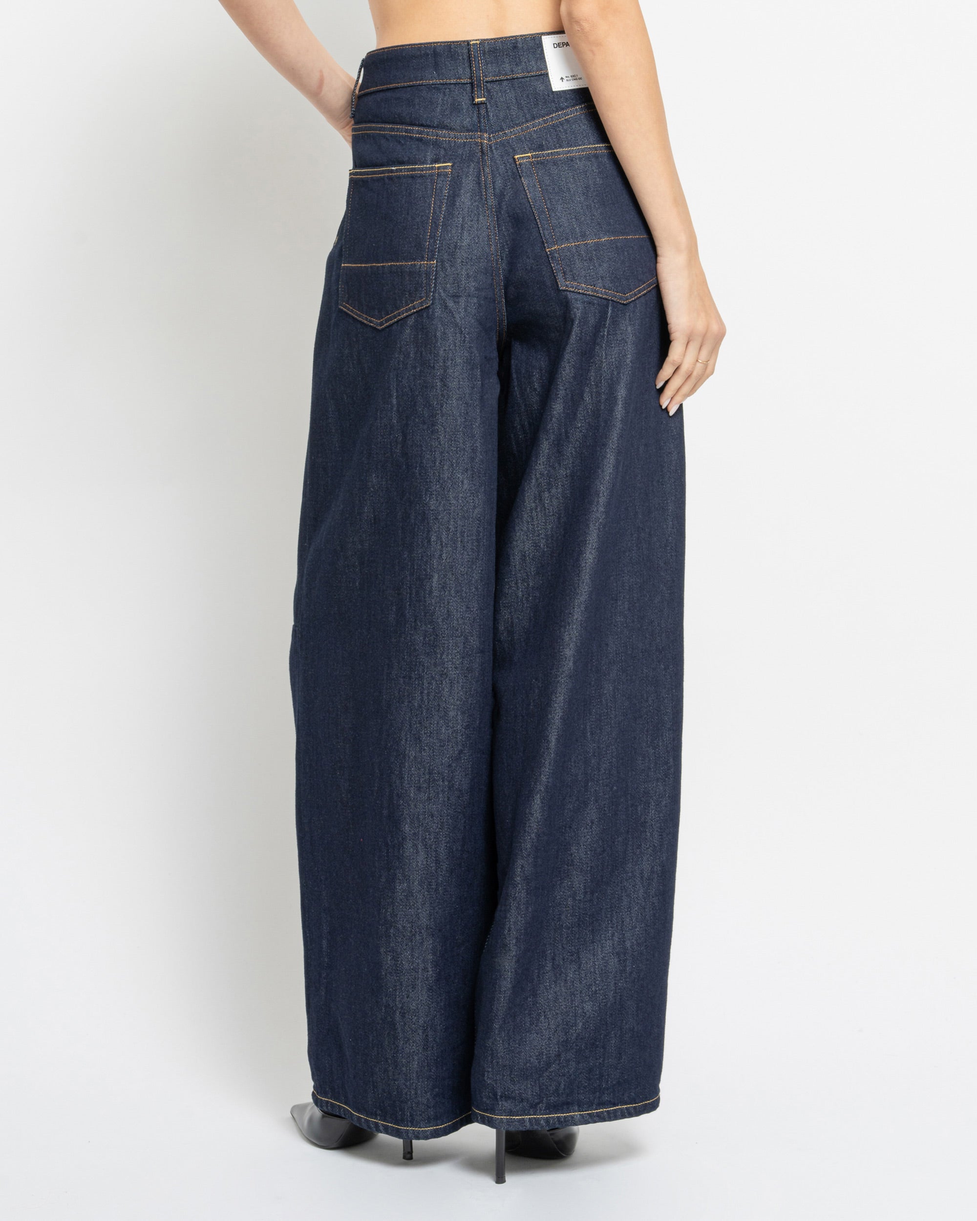 Mustard jeans gamba ampia in denim