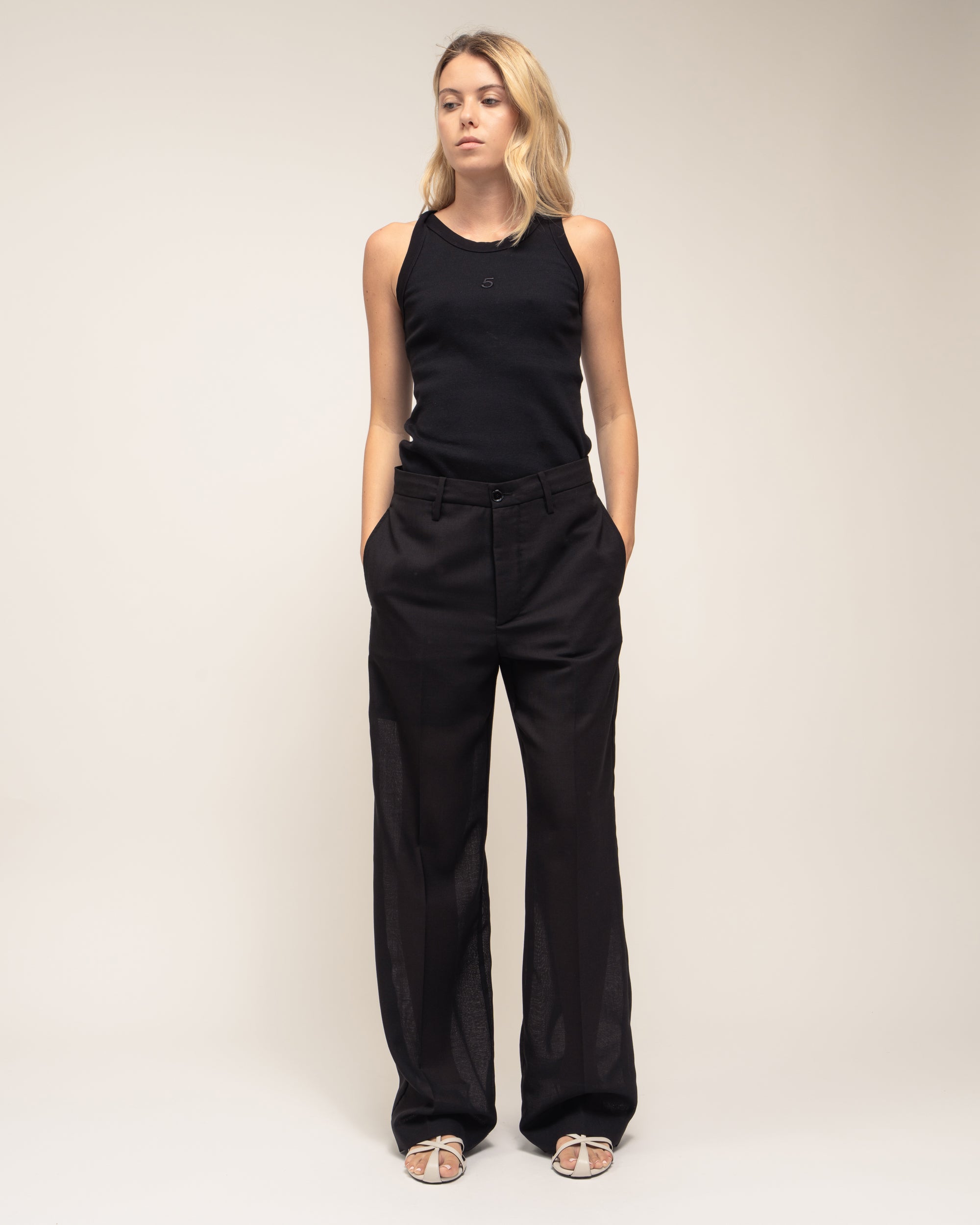 Notes M pantaloni palazzo in garza