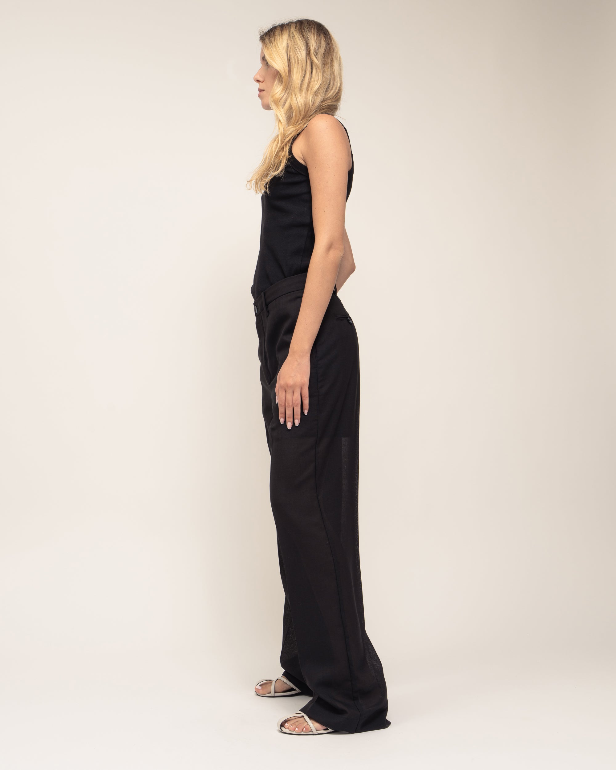 Notes M pantaloni palazzo in garza