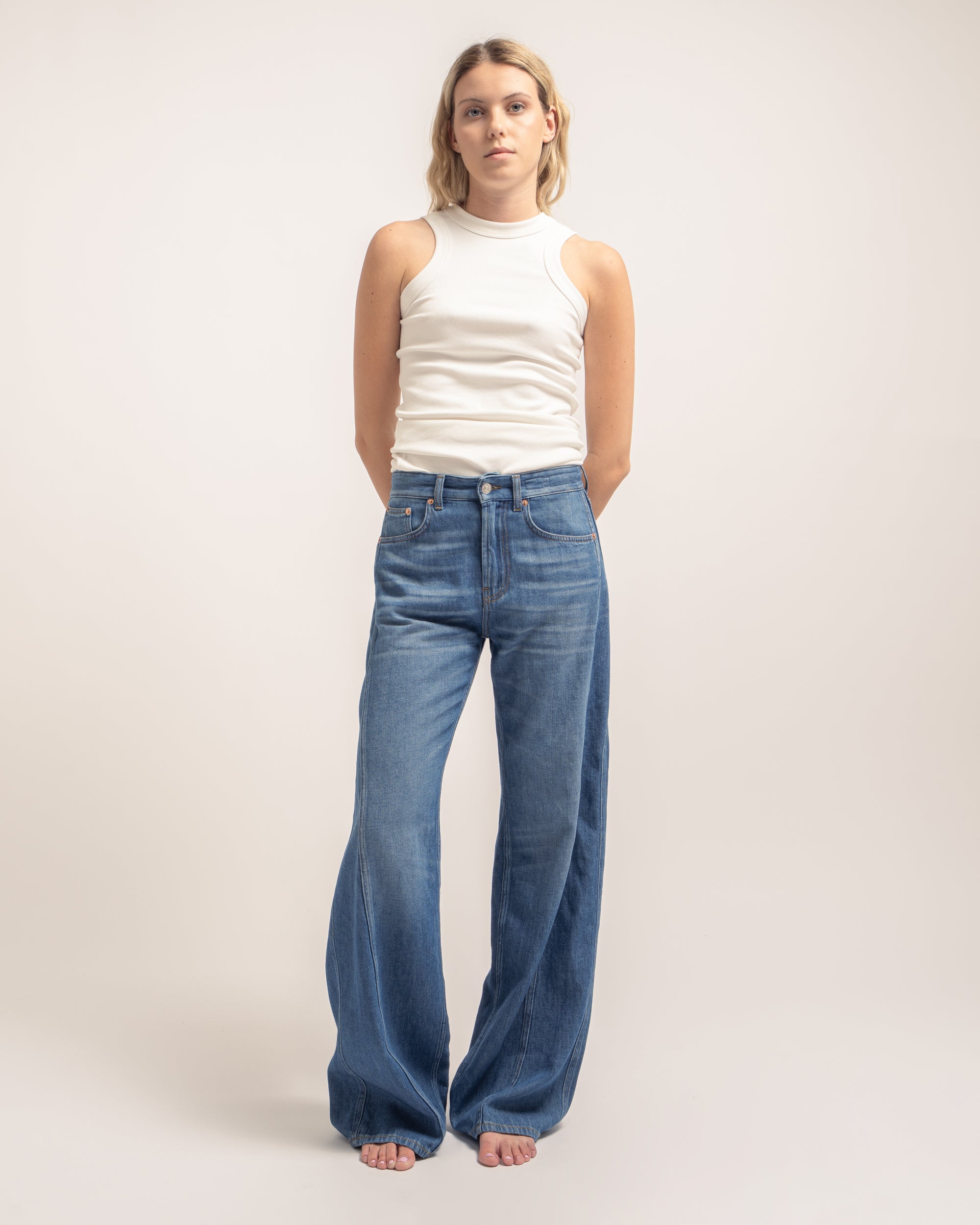 Resort jeans gamba ampia in denim