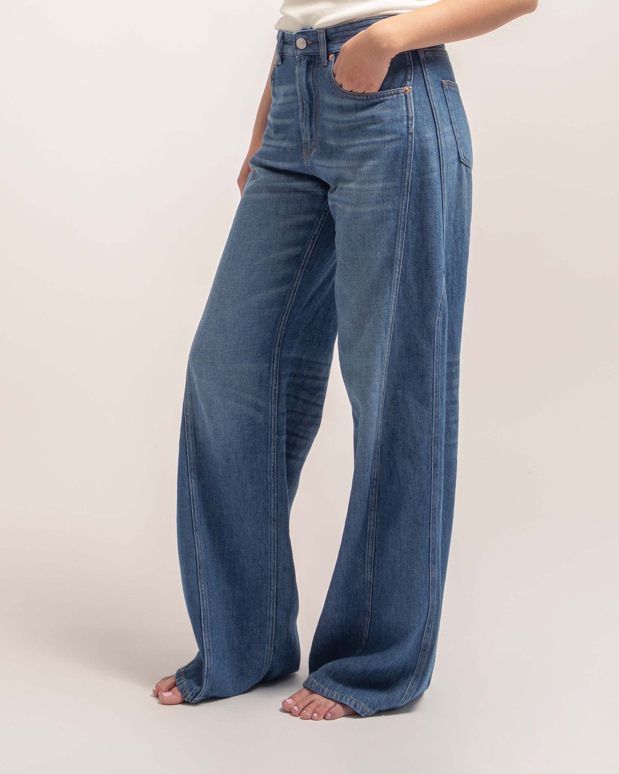 Resort jeans gamba ampia in denim