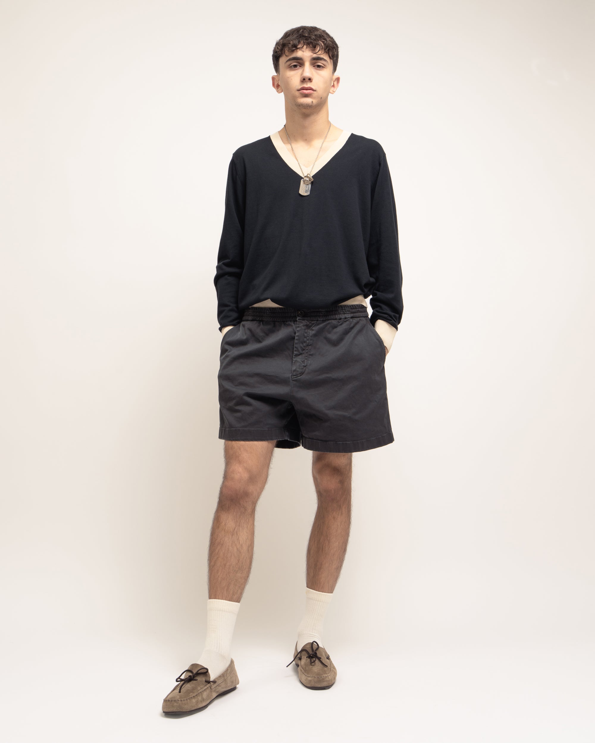 Rufus bermuda elasticato in gabardina