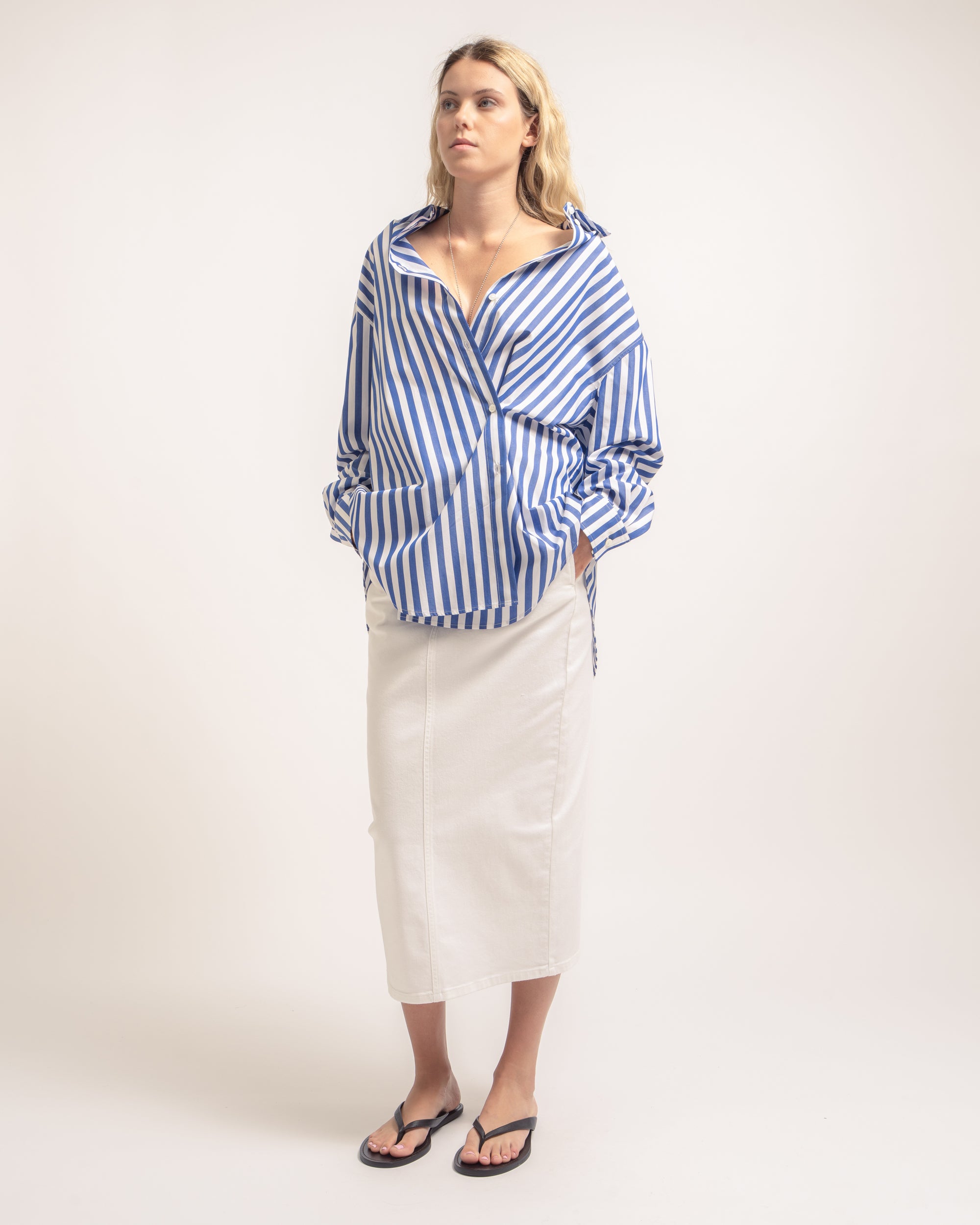 Sister camicia oversize in bastoncino