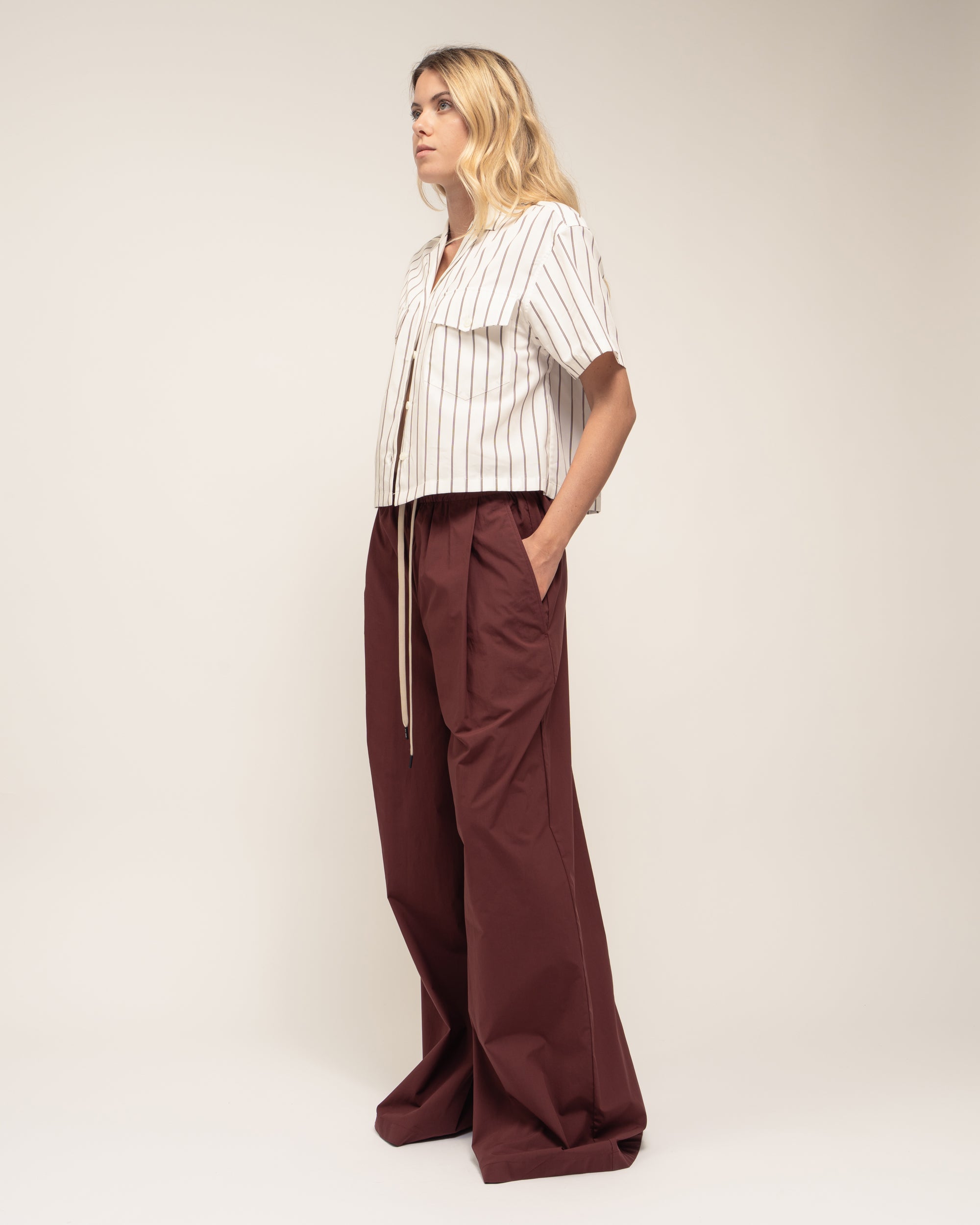 Sly pantaloni a palazzo in popeline