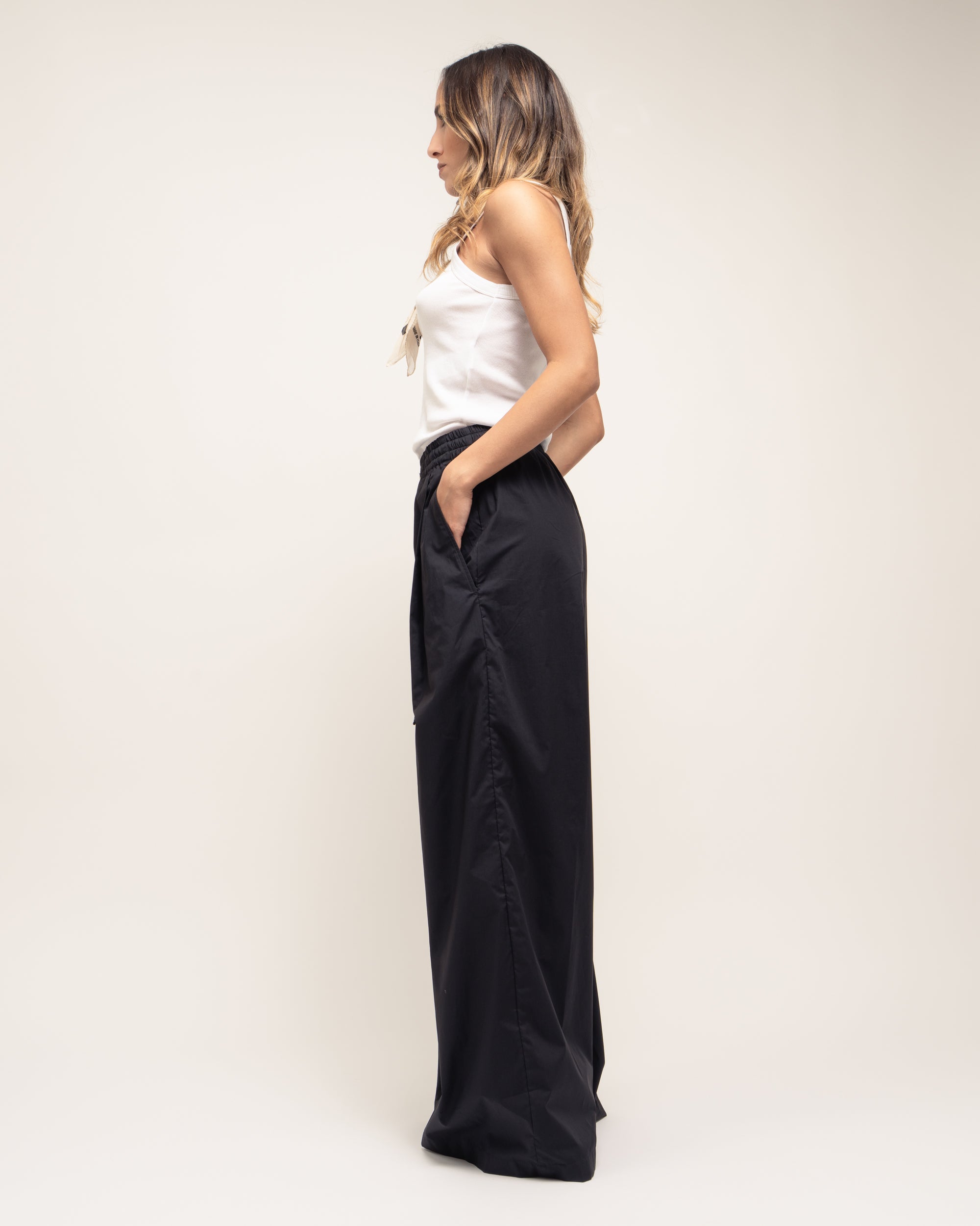 Sly pantaloni a palazzo in popeline