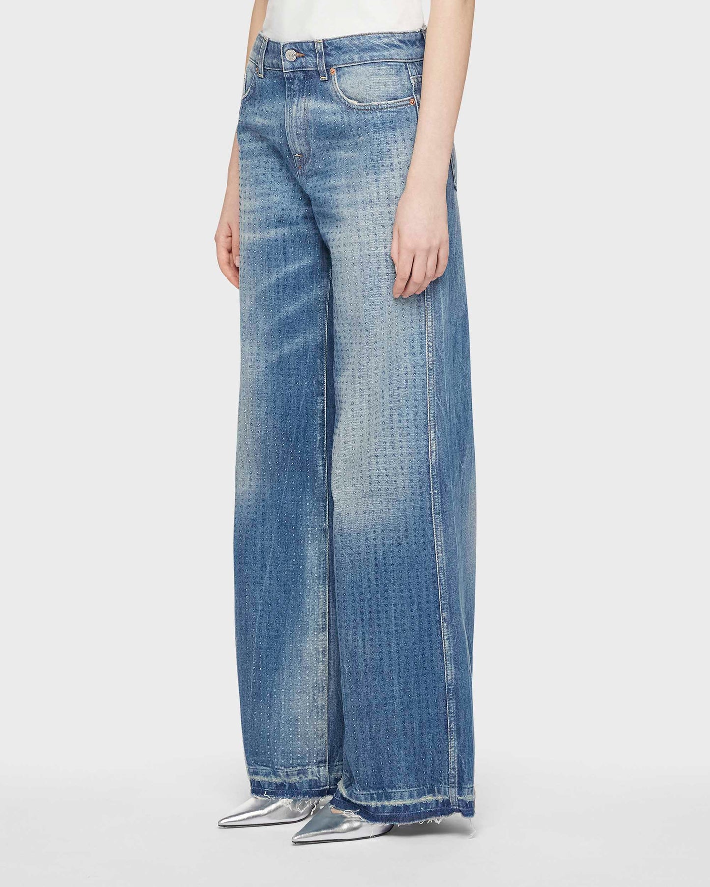 Thames jeans palazzo con strass
