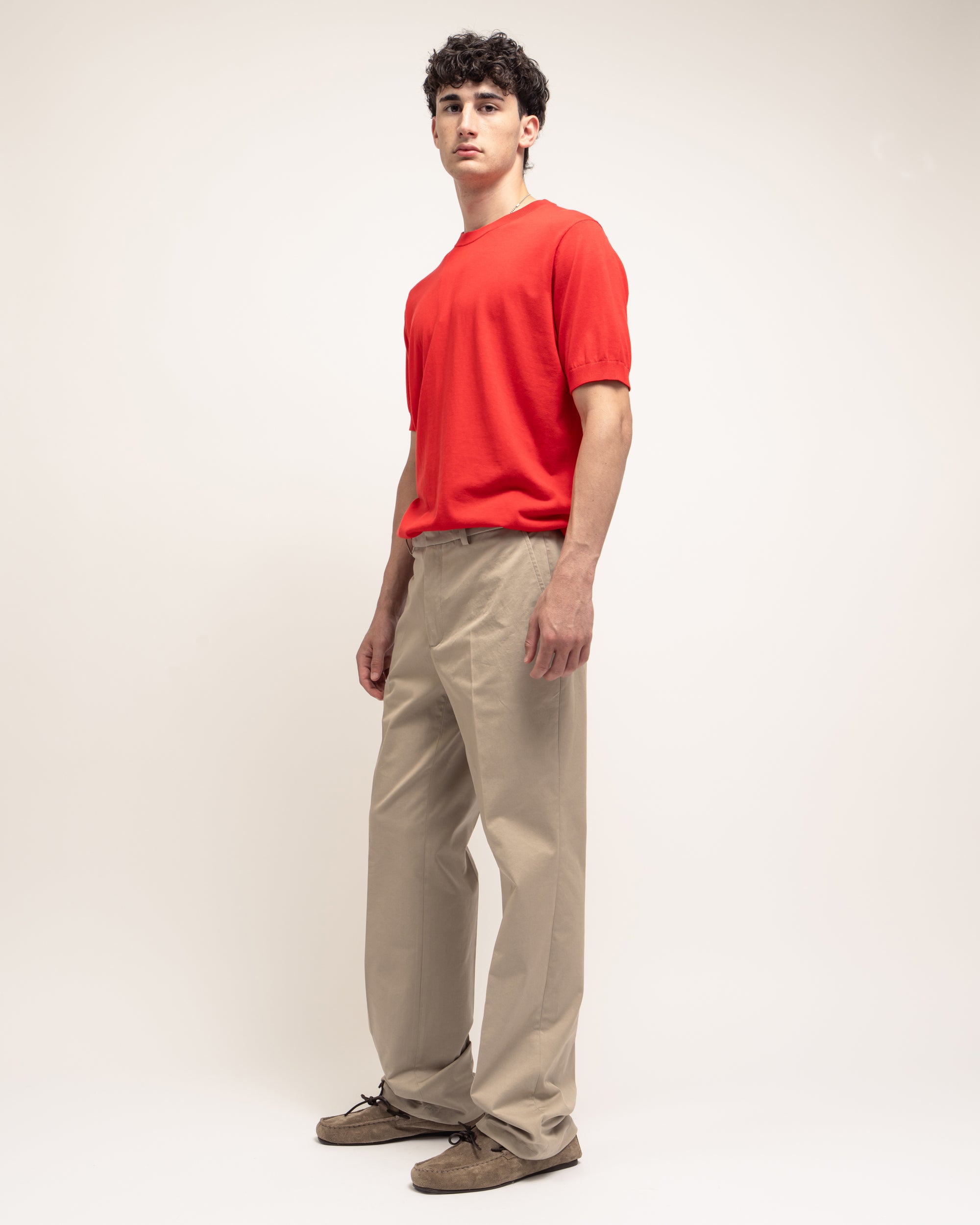Warren pantaloni gamba dritta in gabardina stretch