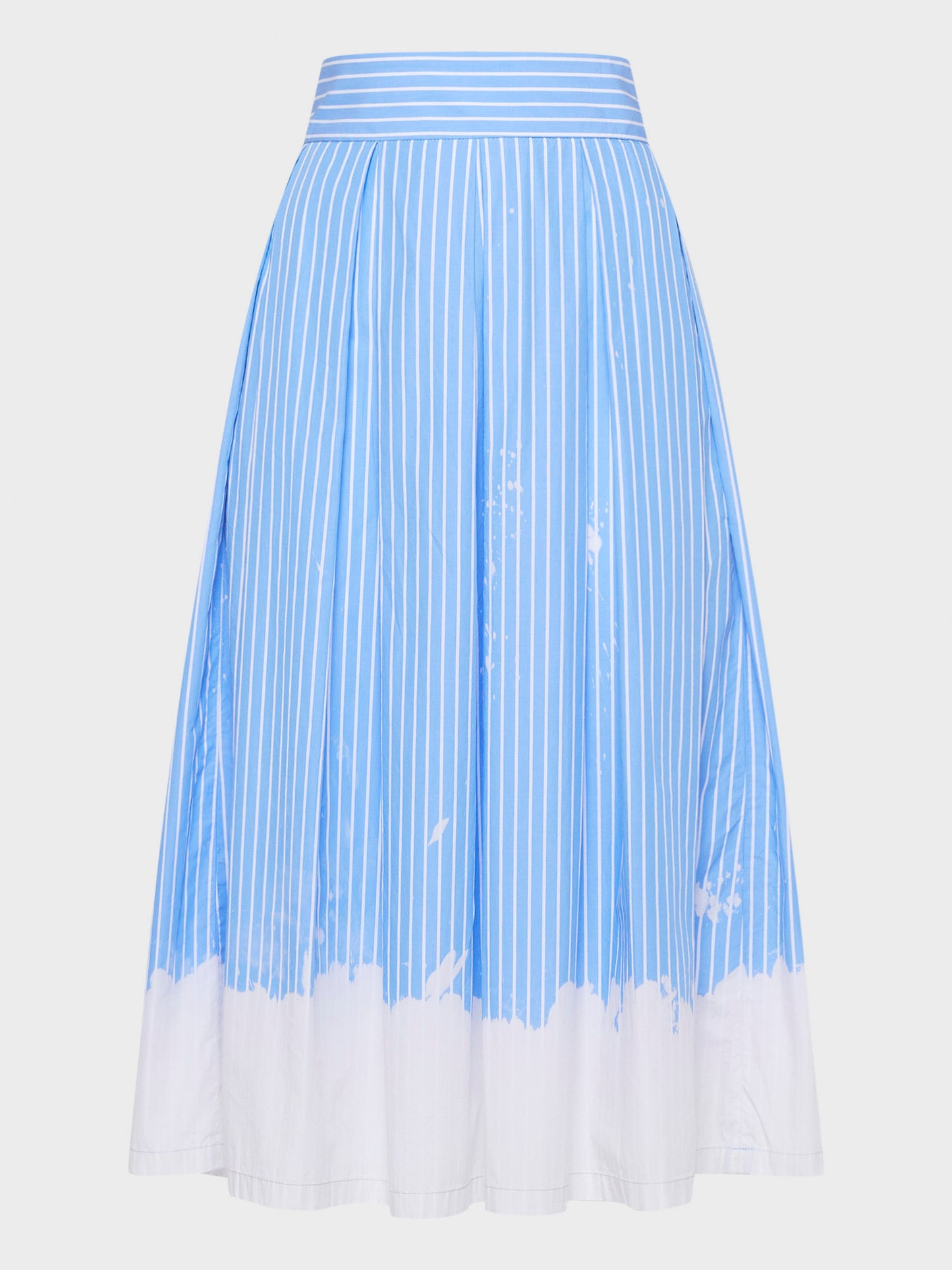 Lamp stripe-print pleated skirt