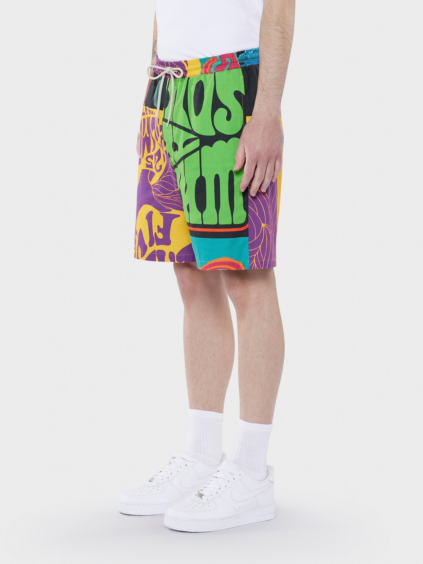Collins drawstring-waist graphic print shorts