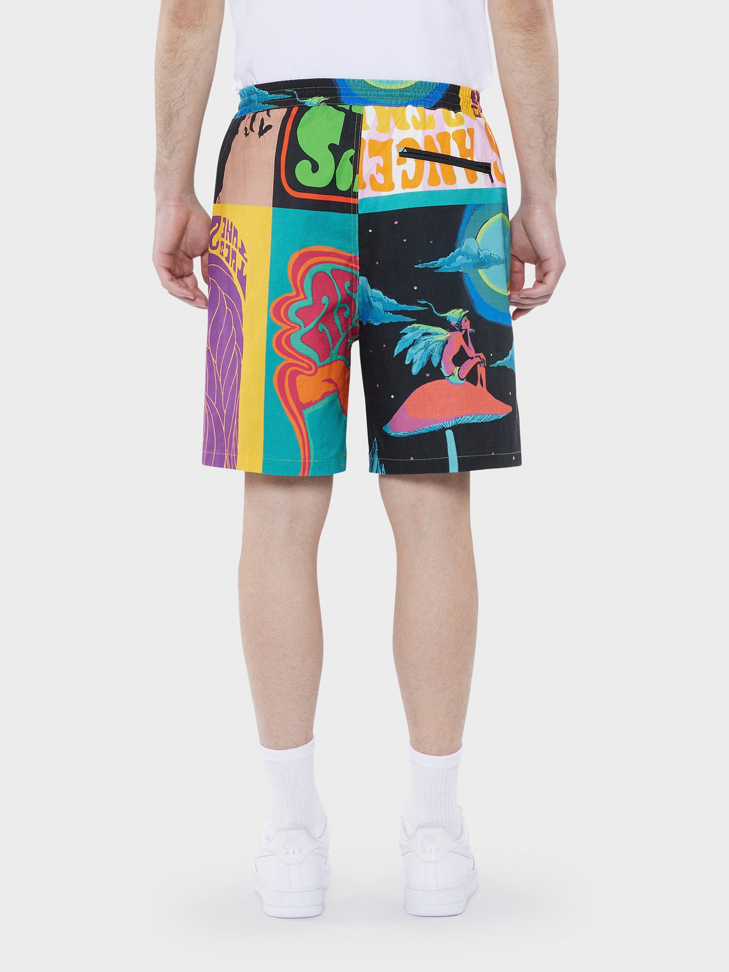 Collins drawstring-waist graphic print shorts