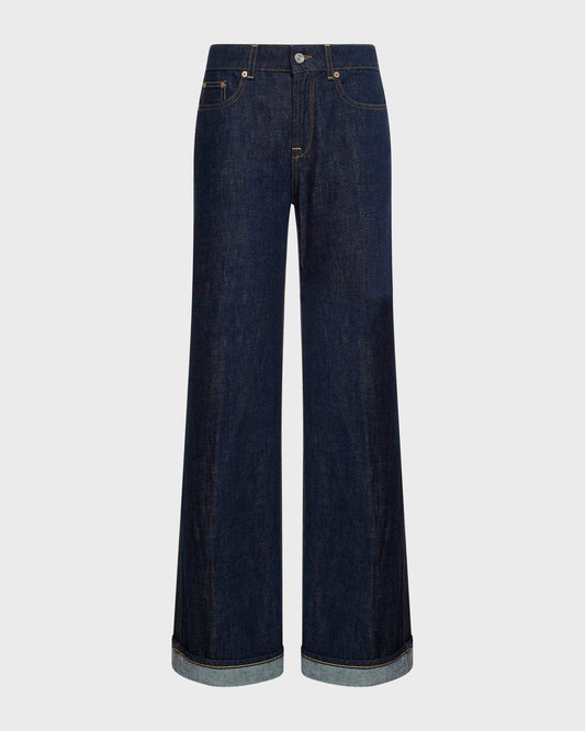 Thames raw denim wide-leg jeans