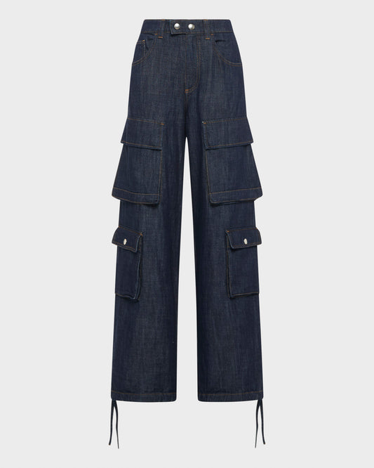 Ducent wide-leg denim cargo pants