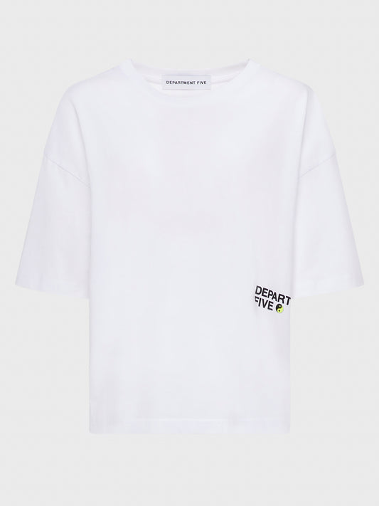 Smiley boxy logo-print t-shirt