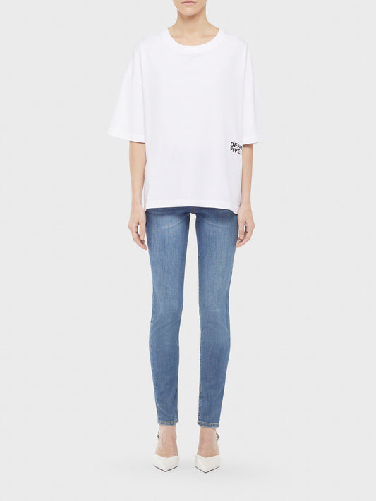 Smiley boxy logo-print t-shirt