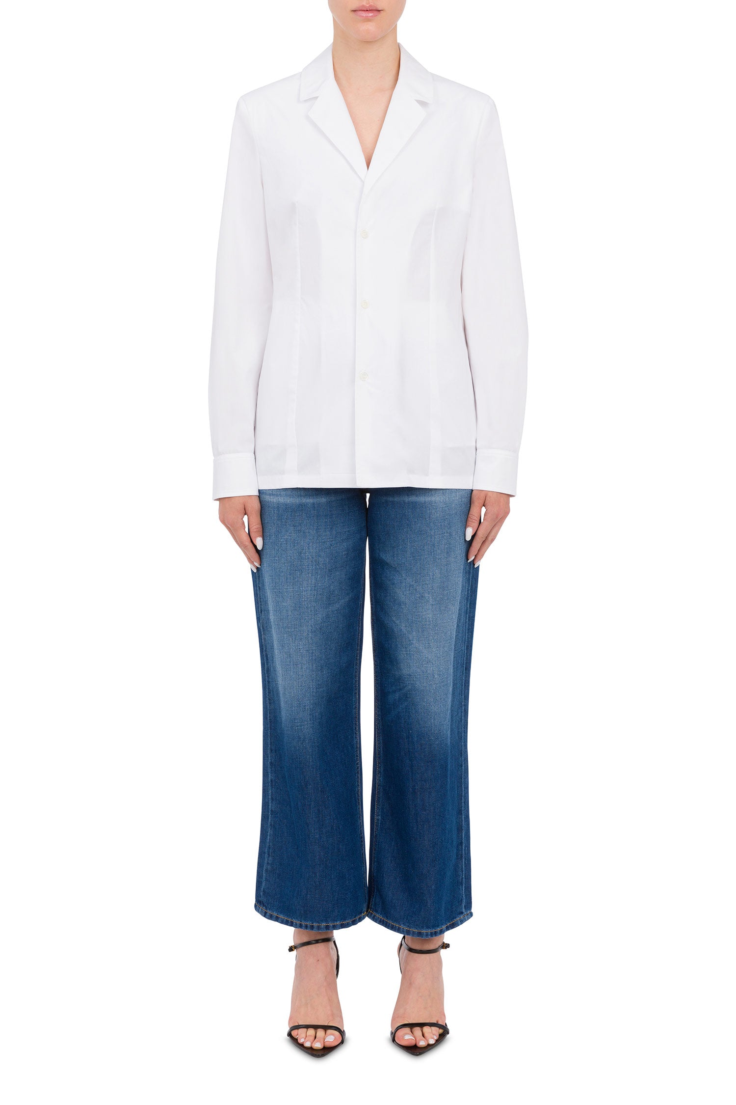 Argia pajama shirt in white poplin