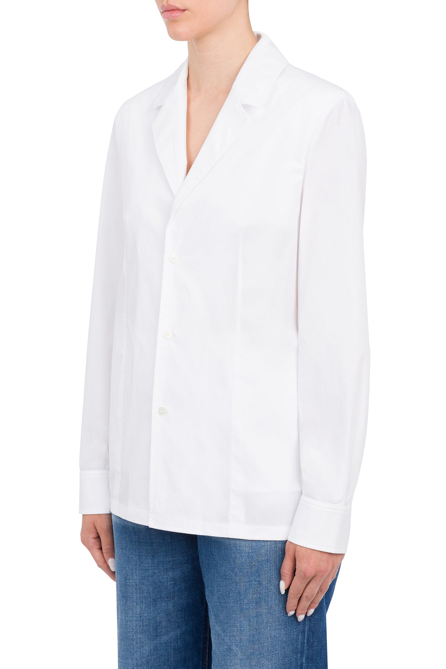 Argia pajama shirt in white poplin