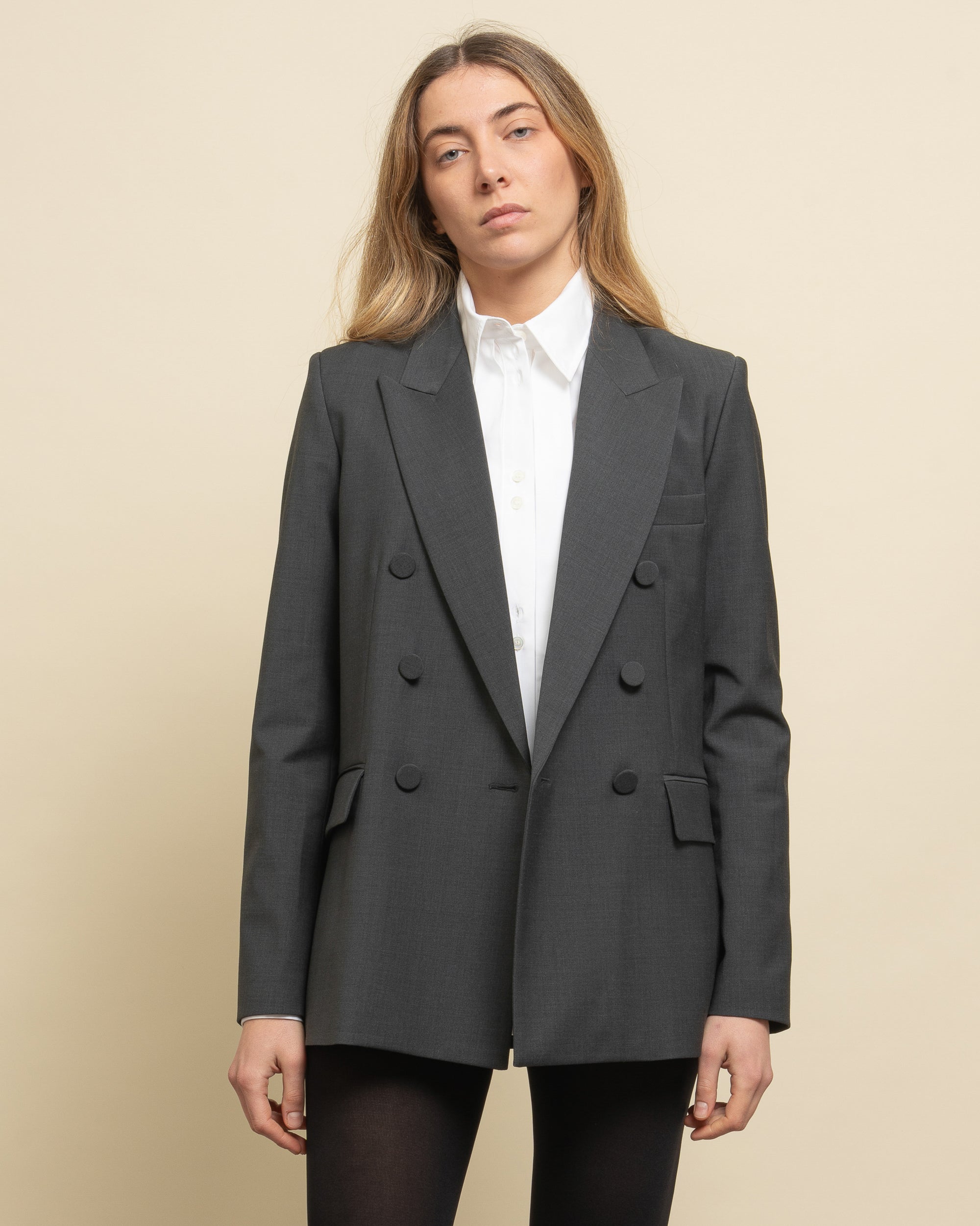 Ari blazer doppiopetto in fresco lana