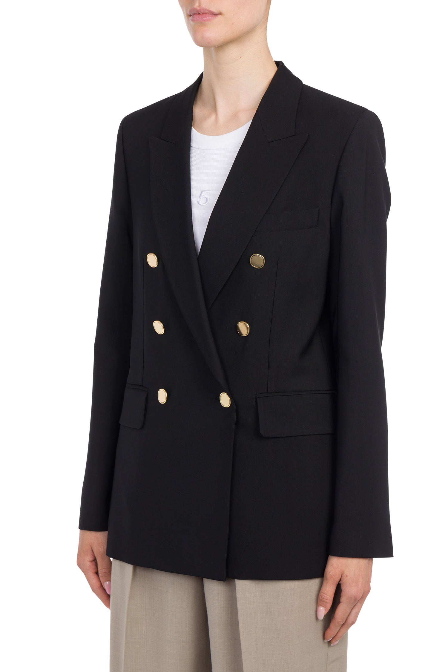 Ari double-breasted crepe blazer