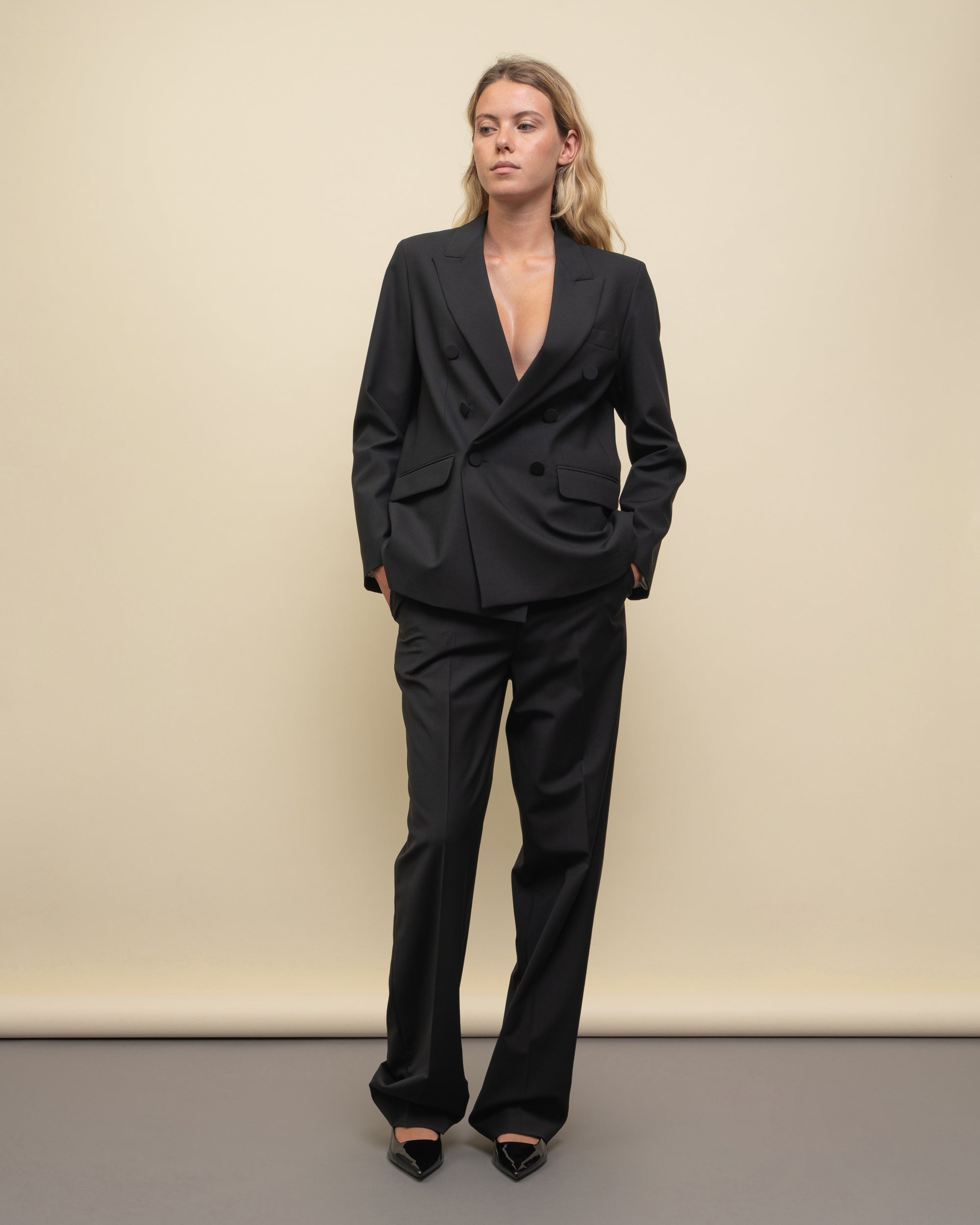 Ari blazer doppiopetto in fresco lana