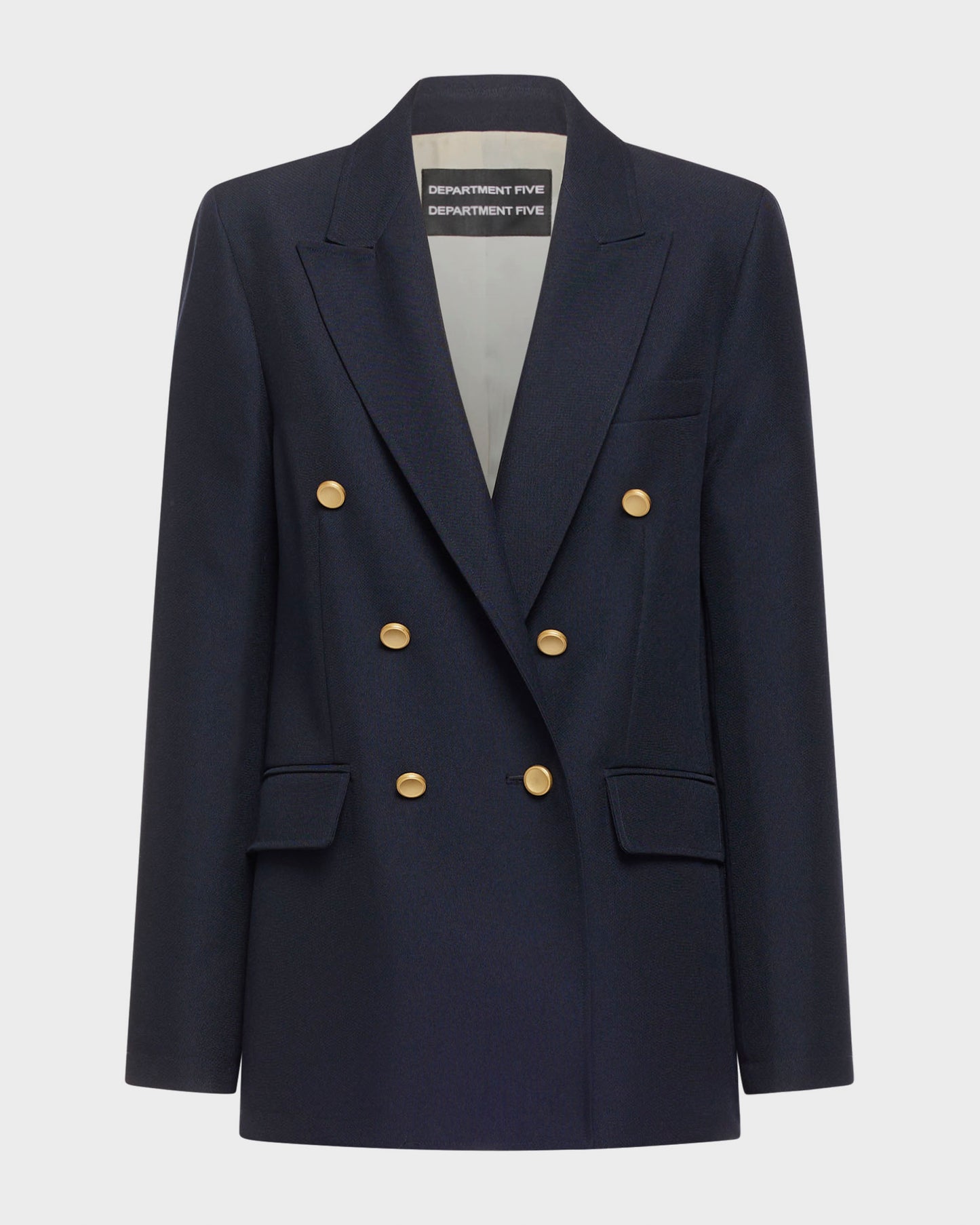 Ari blazer doppiopetto in tela blu