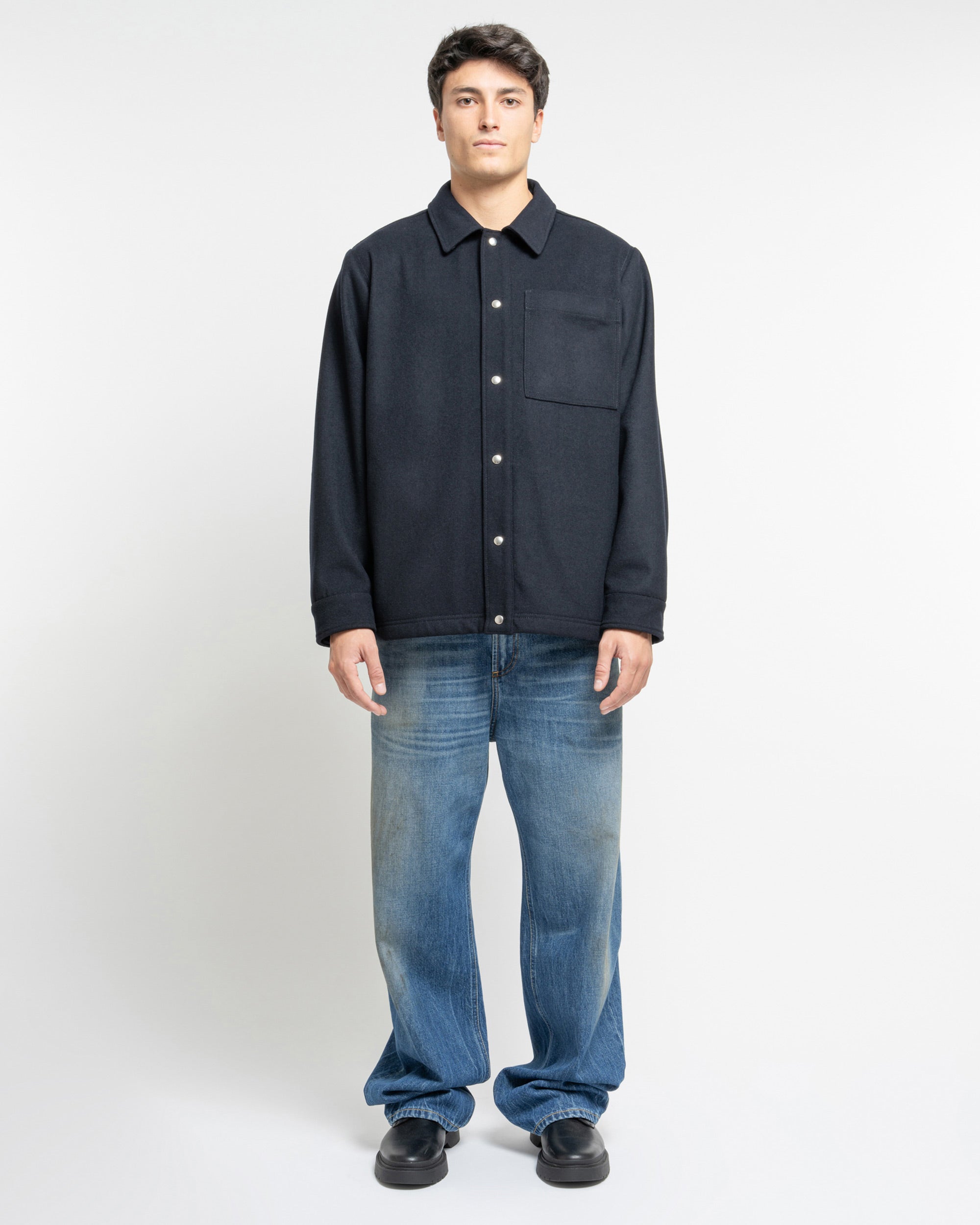 Aviv giacca camicia oversize in panno