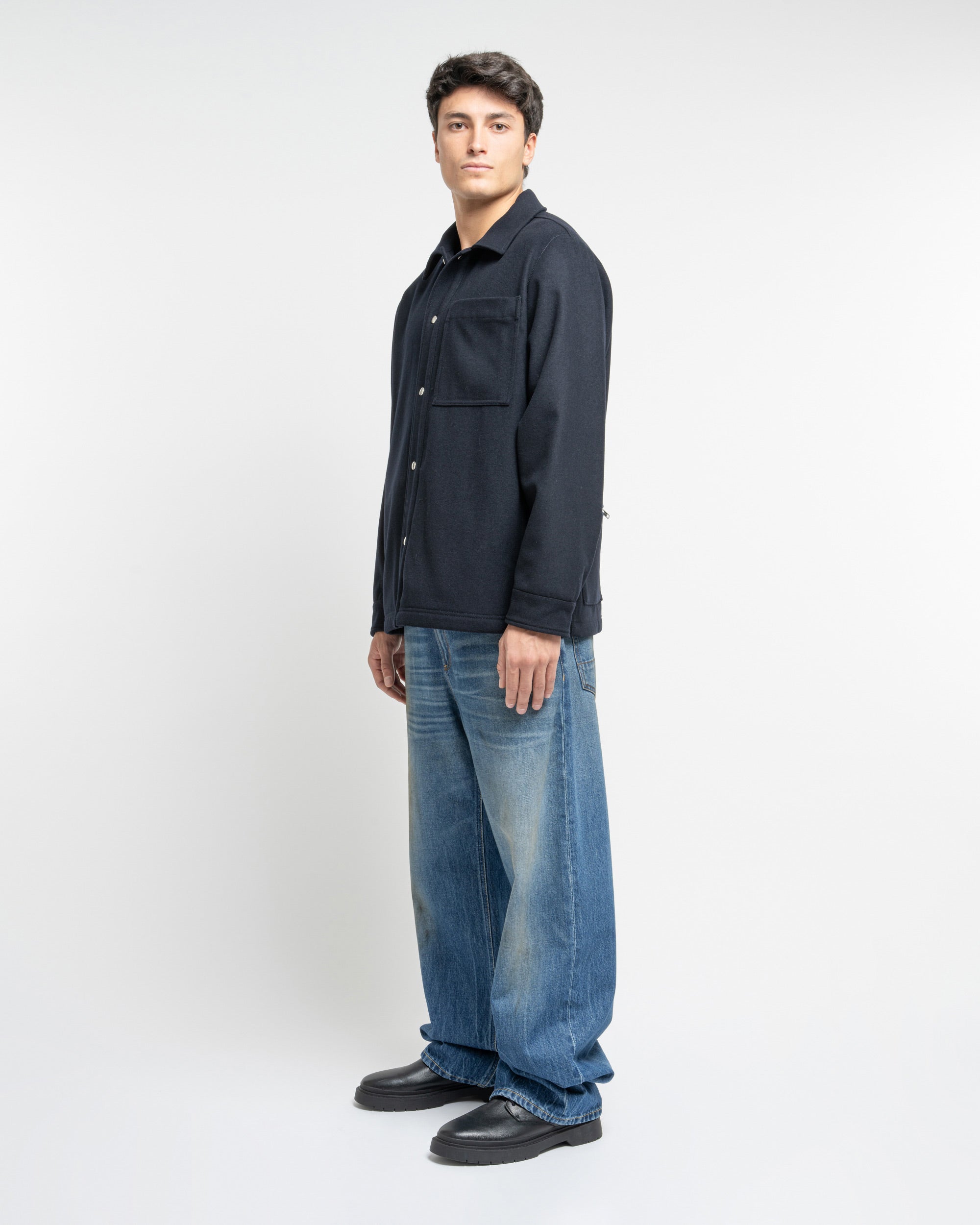 Aviv giacca camicia oversize in panno