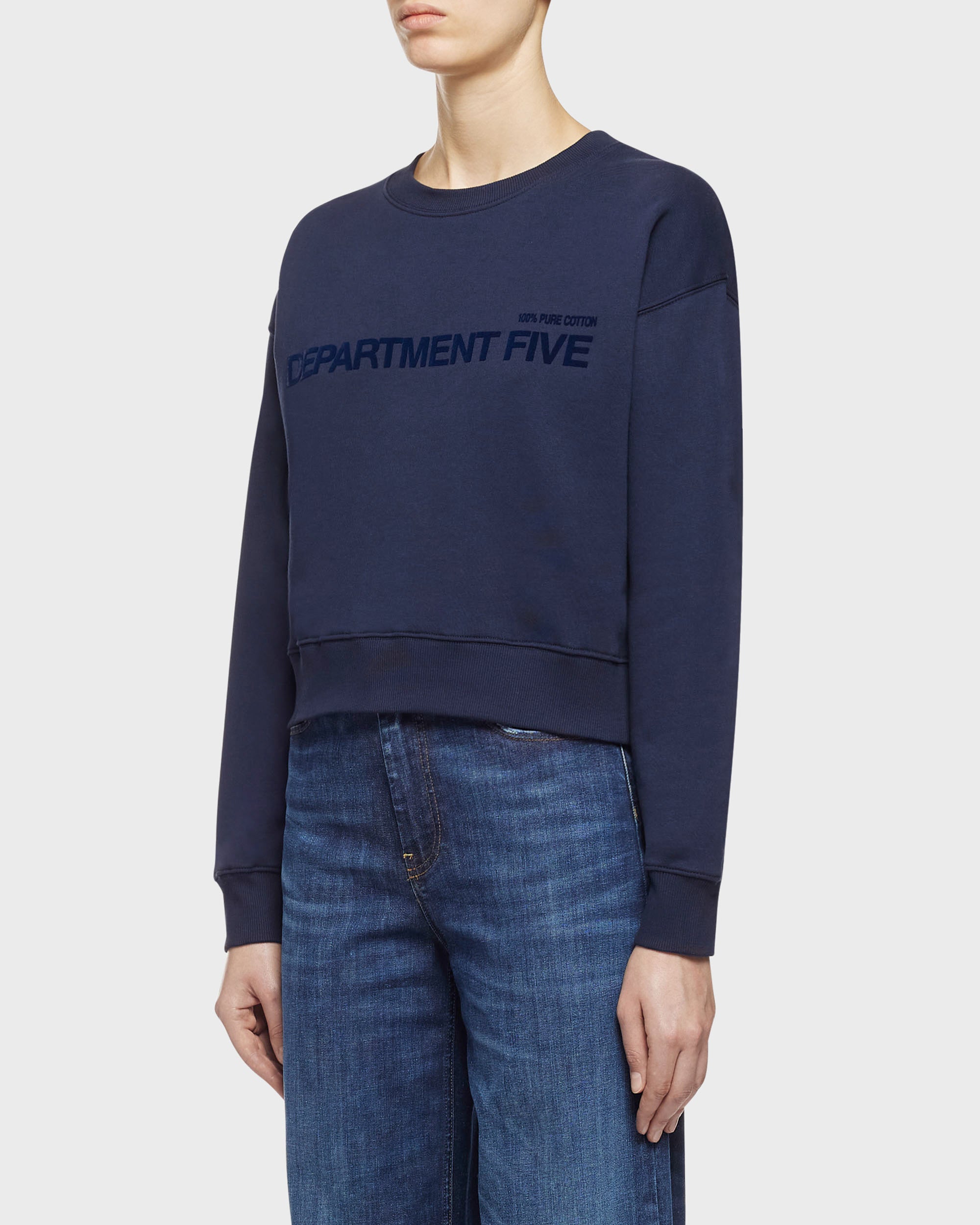 Beesley blue crop logo sweatshirt