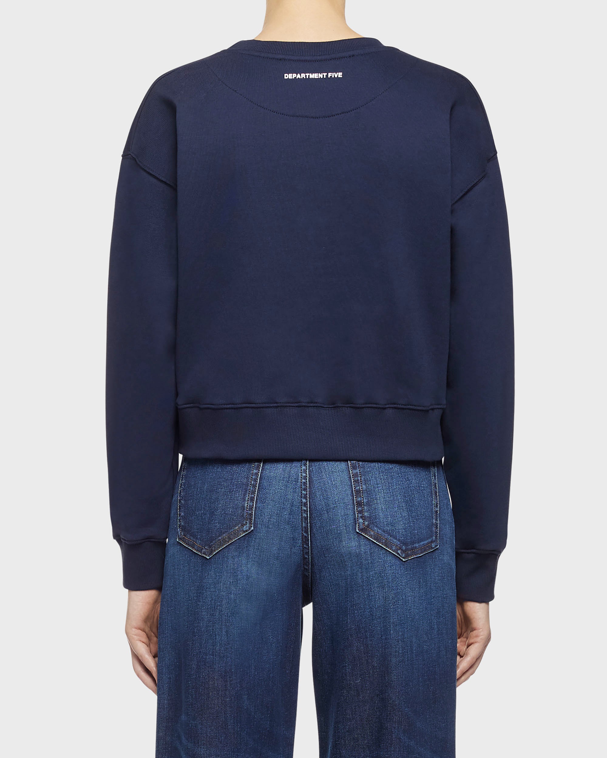 Beesley blue crop logo sweatshirt