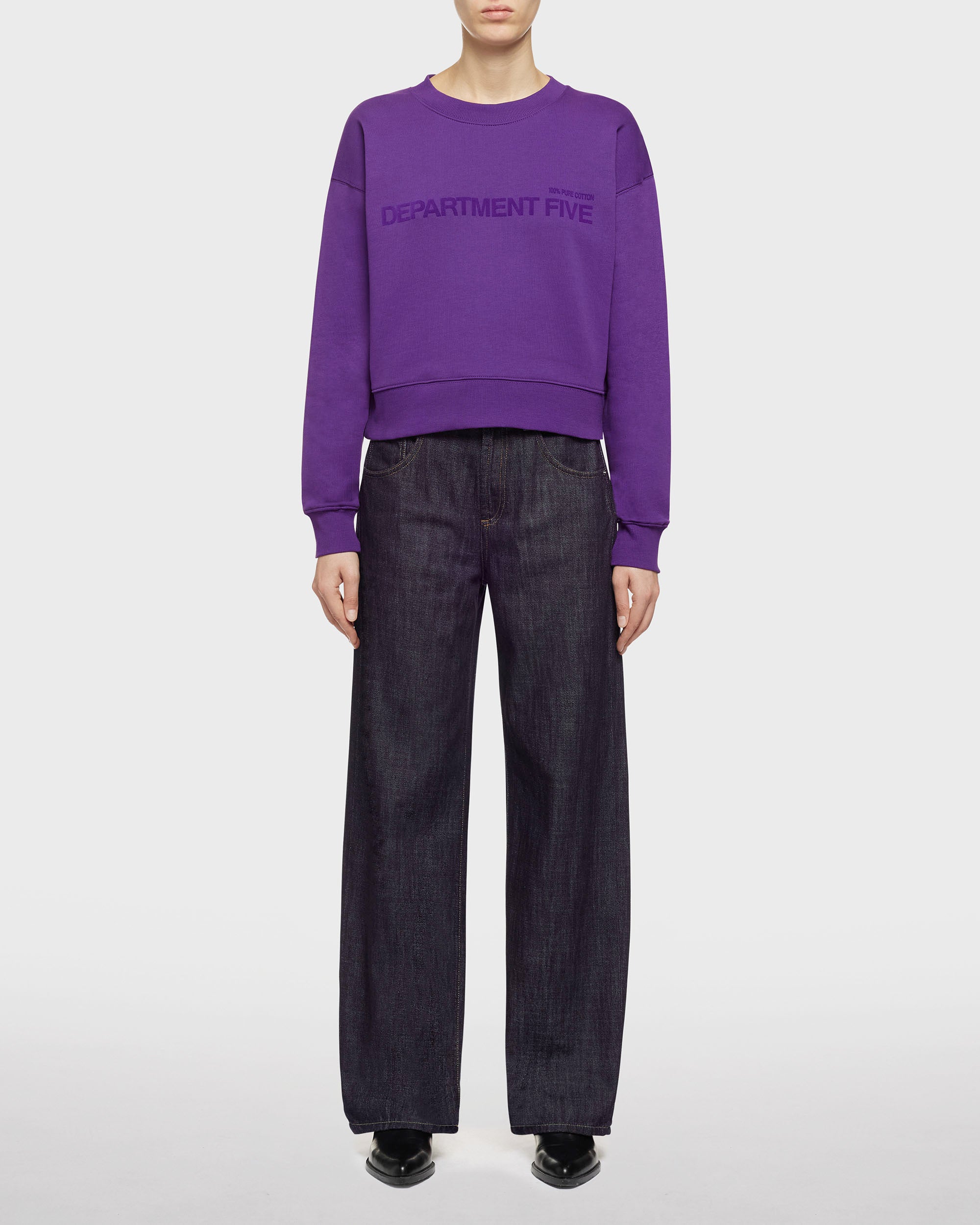 Beesley purple crop logo sweatshirt